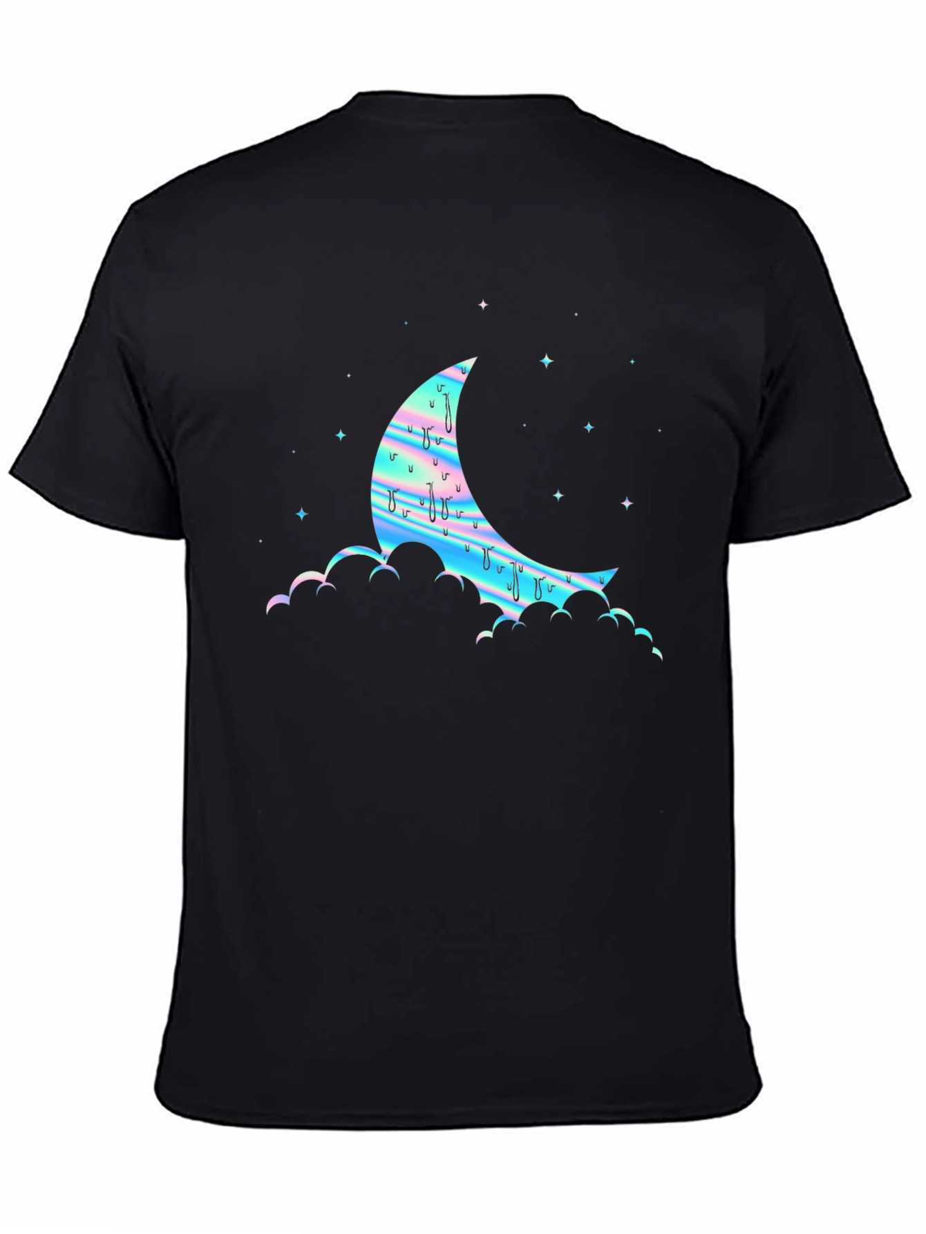 Dreamy Moon Graphic Tee - Black Cotton Blend