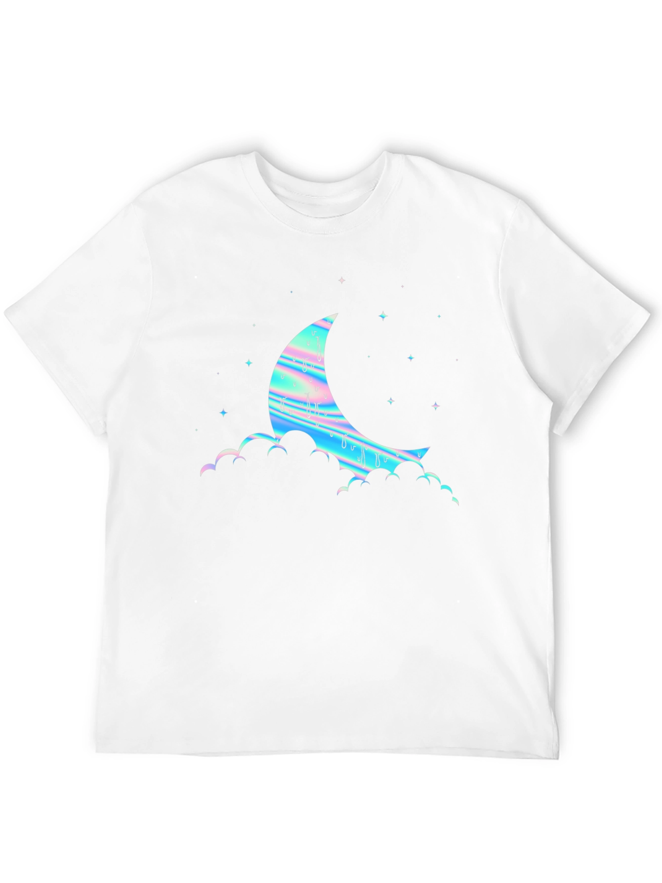 Dreamy Moon Graphic Tee - Black Cotton Blend