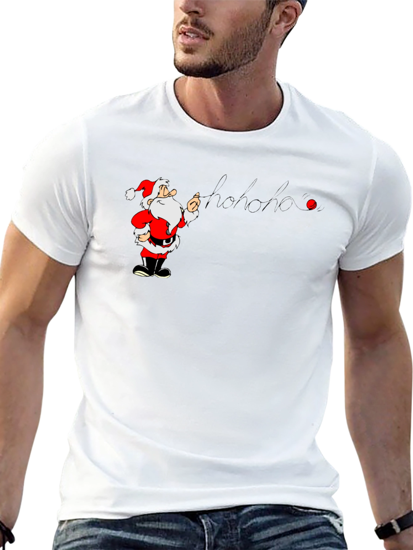 Santa Hohoho Graphic T-Shirt - Holiday Cheer