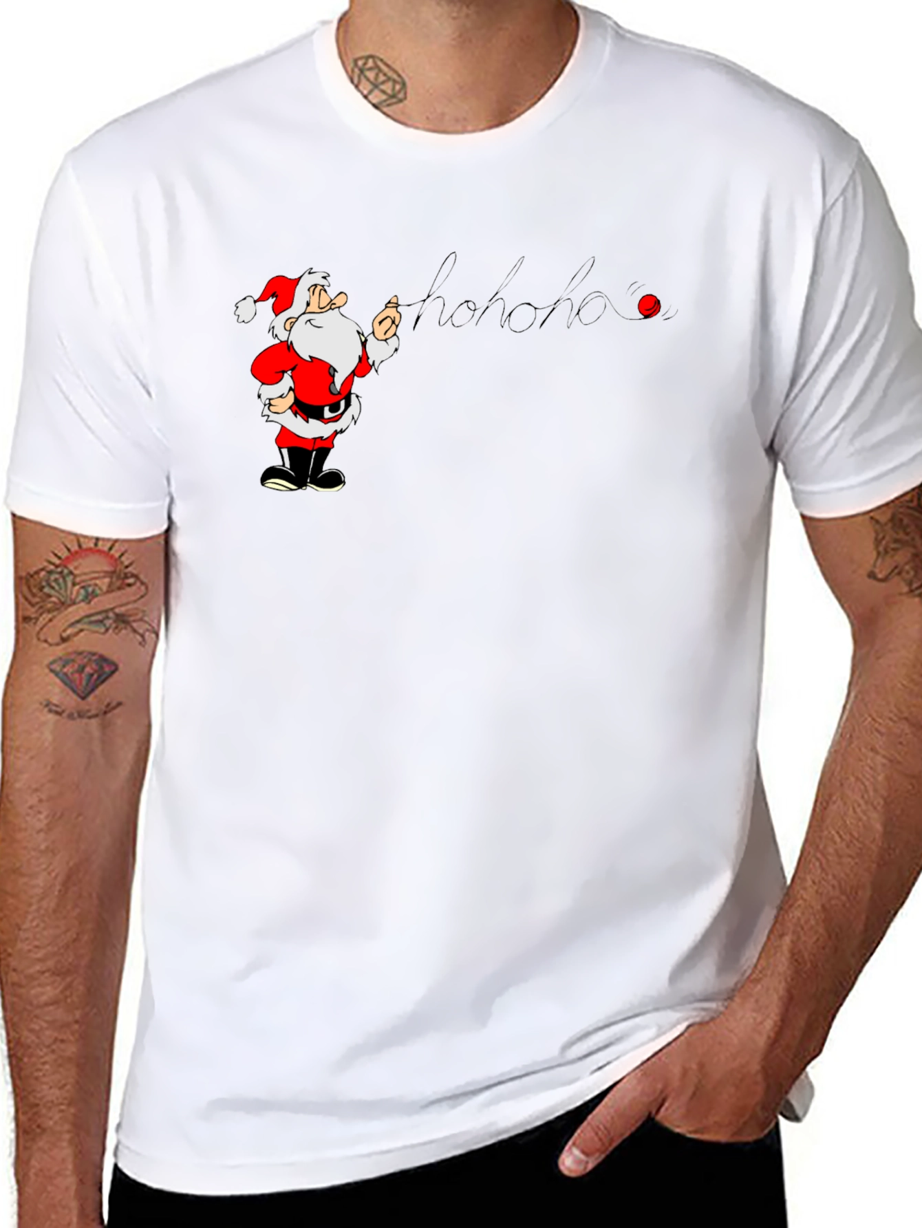 Santa Hohoho Graphic T-Shirt - Holiday Cheer