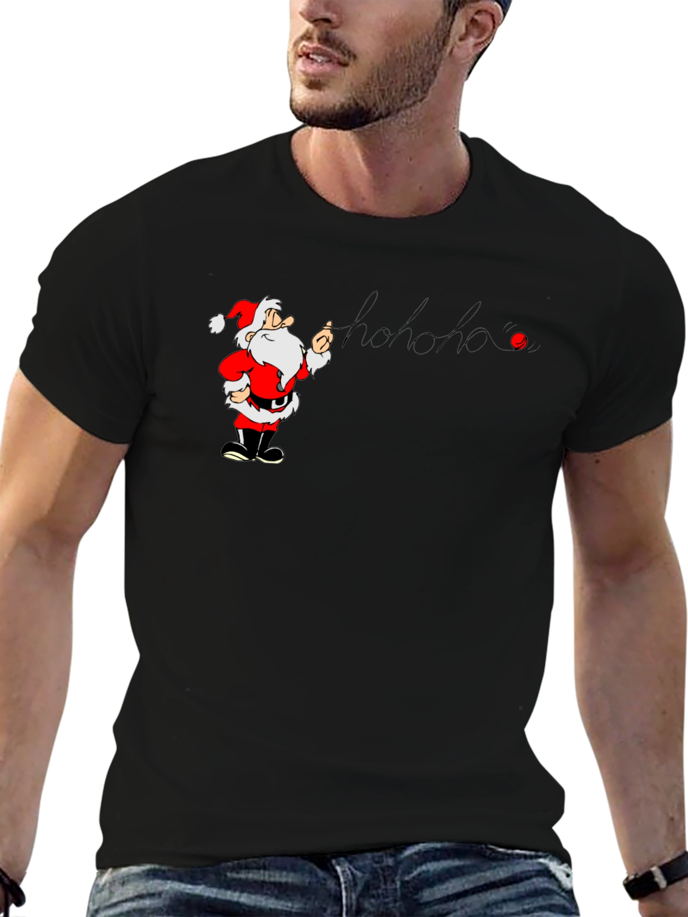 Santa Hohoho Graphic T-Shirt - Holiday Cheer