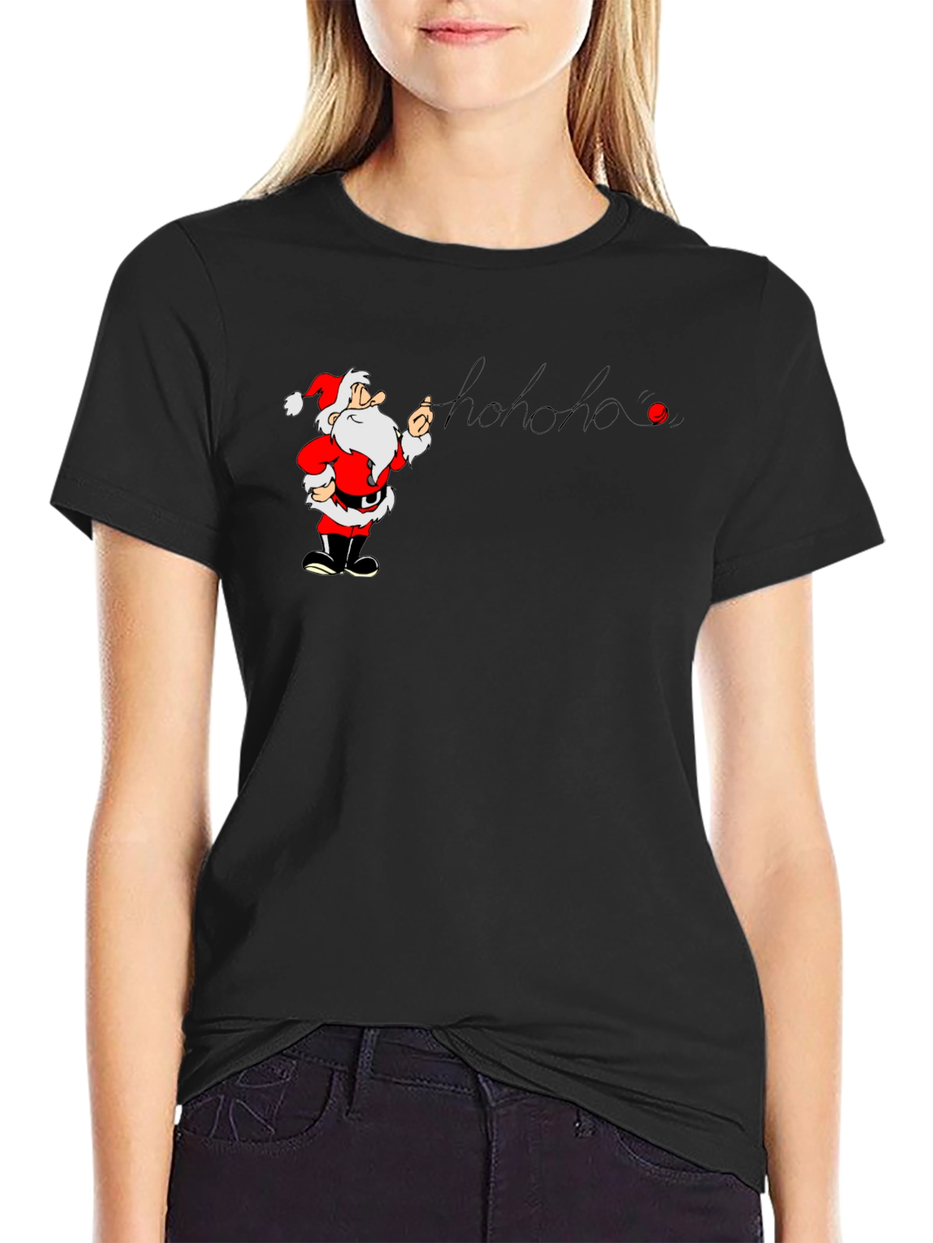 Santa Hohoho Graphic T-Shirt - Holiday Cheer