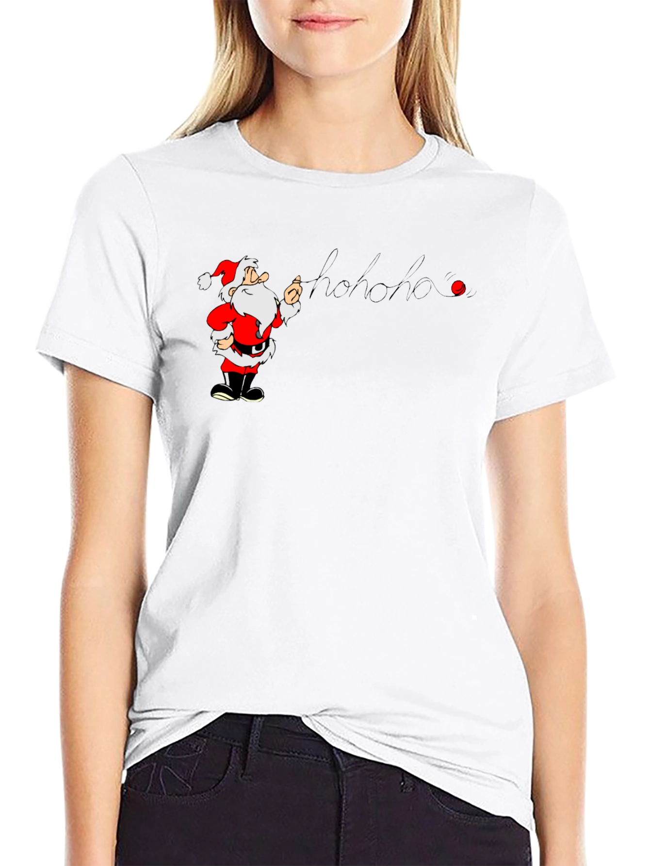 Santa Hohoho Graphic T-Shirt - Holiday Cheer