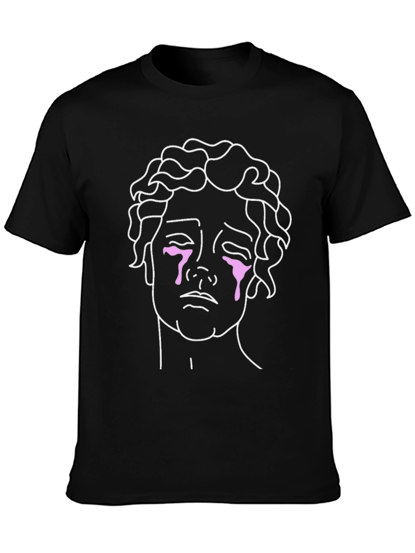 Crying Statue Graphic Tee - Black