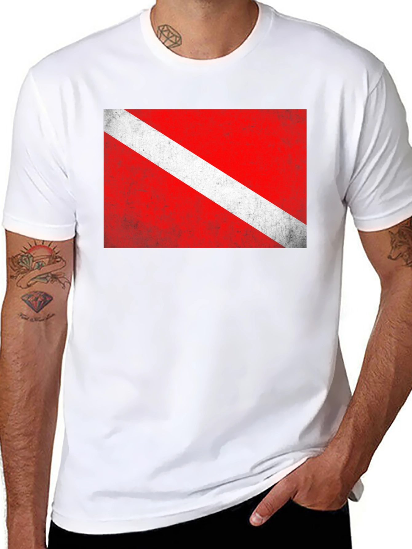 Diver Down Flag Graphic T-Shirt - Scuba Diving Tee