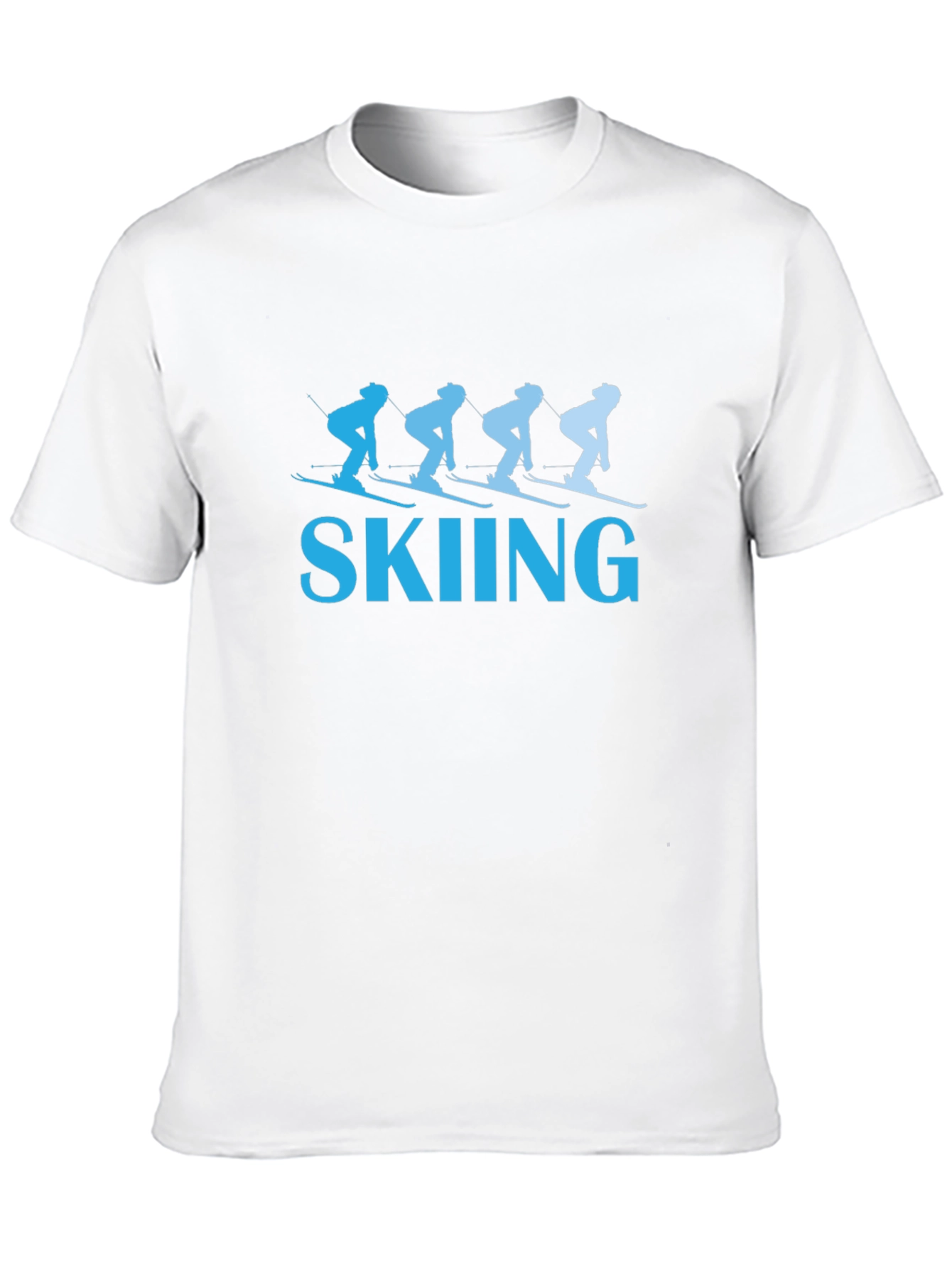Skiing Graphic Tee - Black Cotton T-Shirt