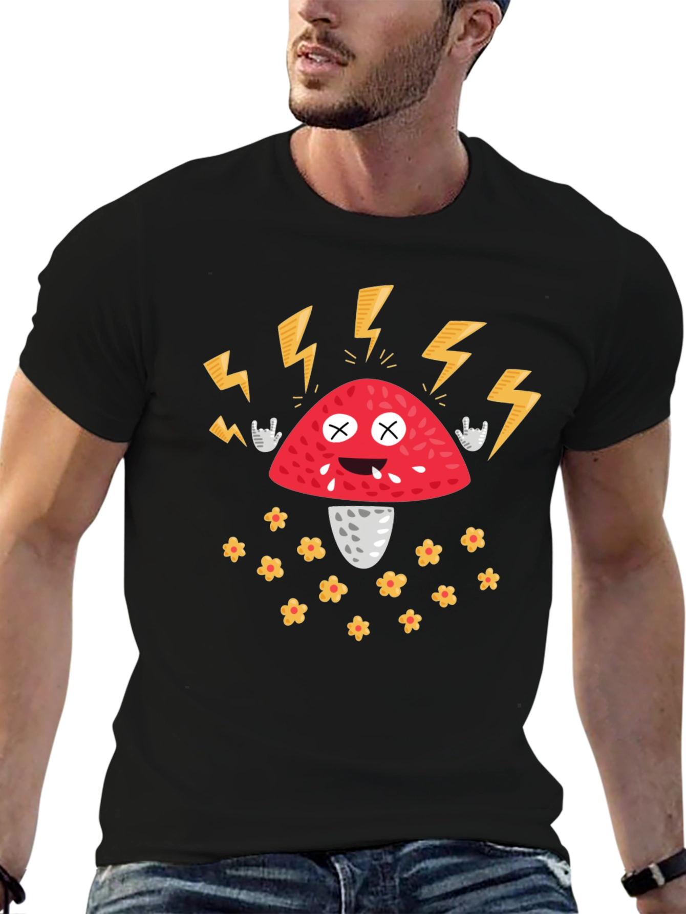 Rock On Mushroom Graphic Tee
