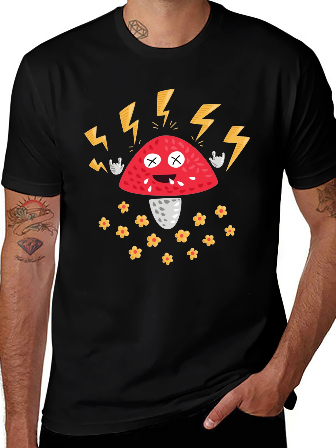 Rock On Mushroom Graphic Tee