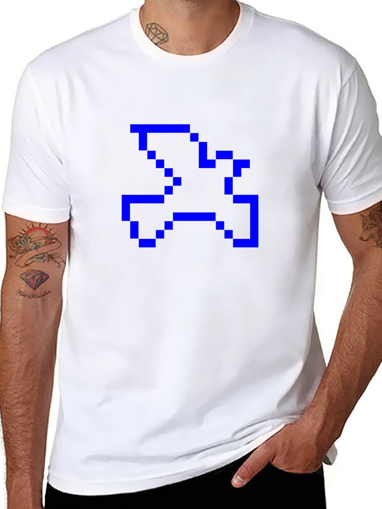 Pixel Art Dove Graphic Tee - Black T-Shirt