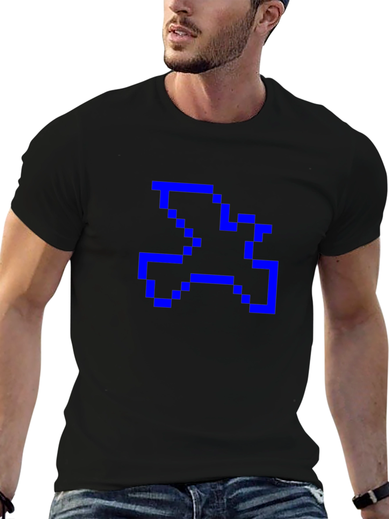 Pixel Art Dove Graphic Tee - Black T-Shirt