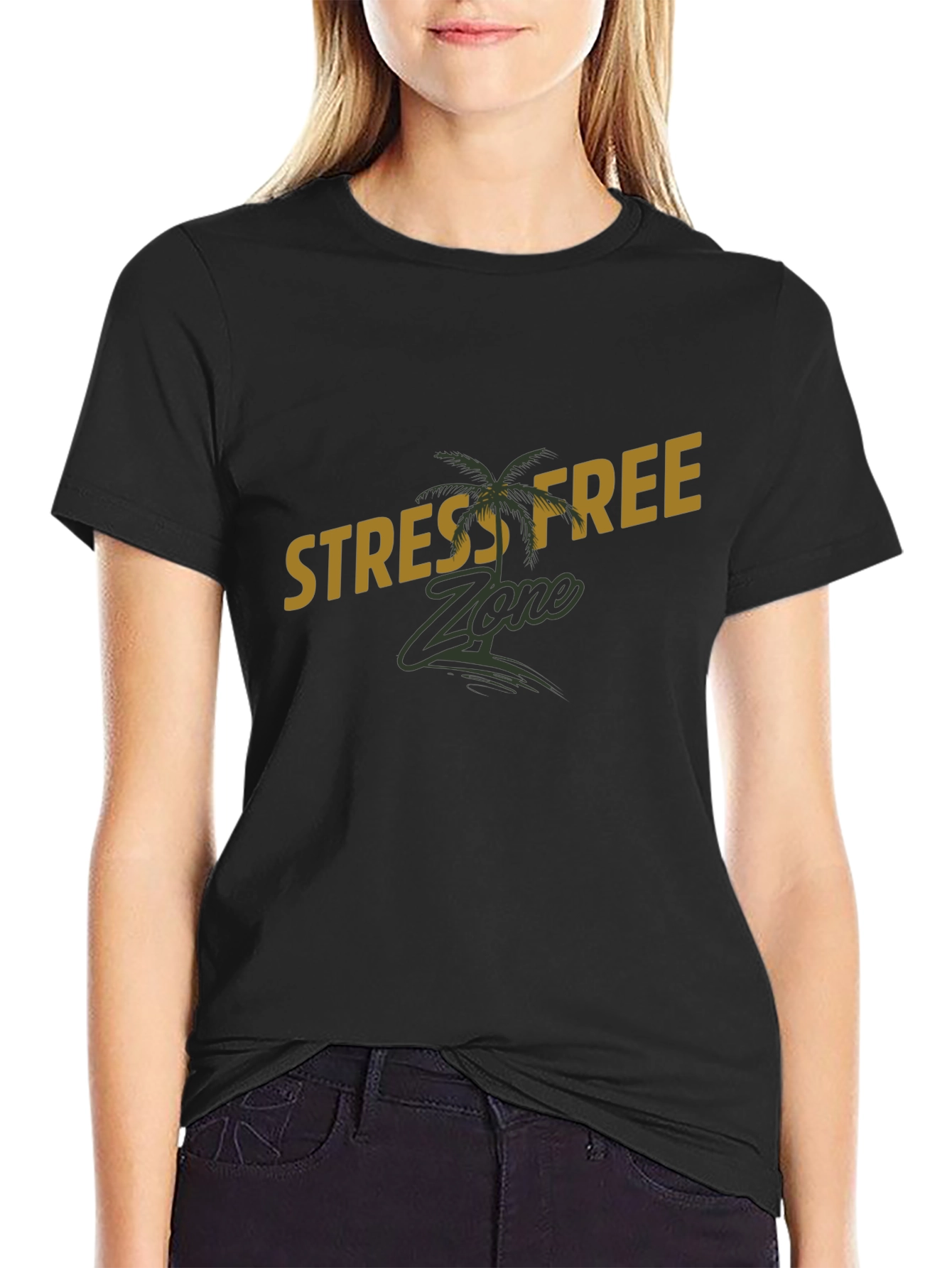 Stress-Free Zone Graphic Tee - Black