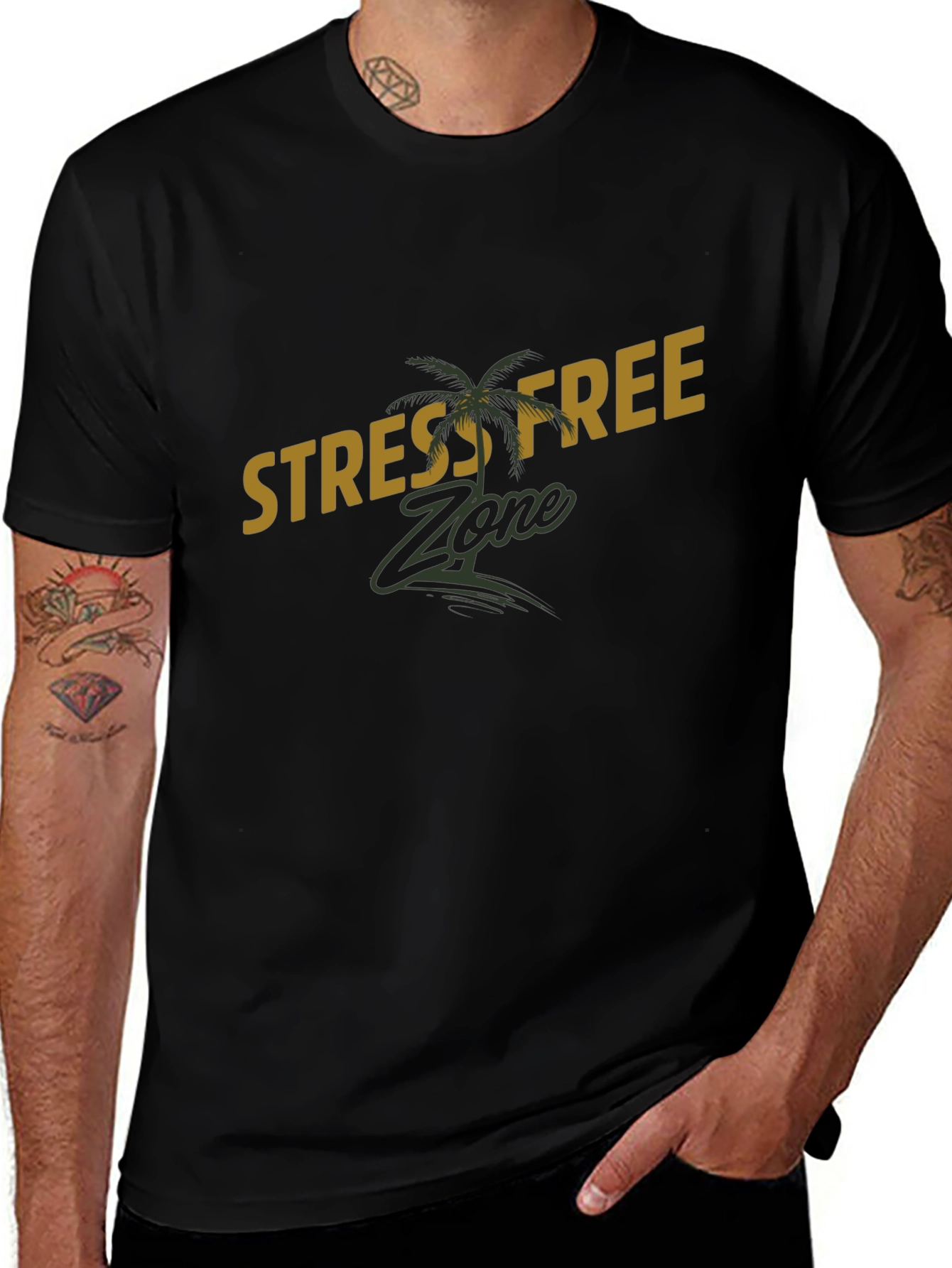 Stress-Free Zone Graphic Tee - Black