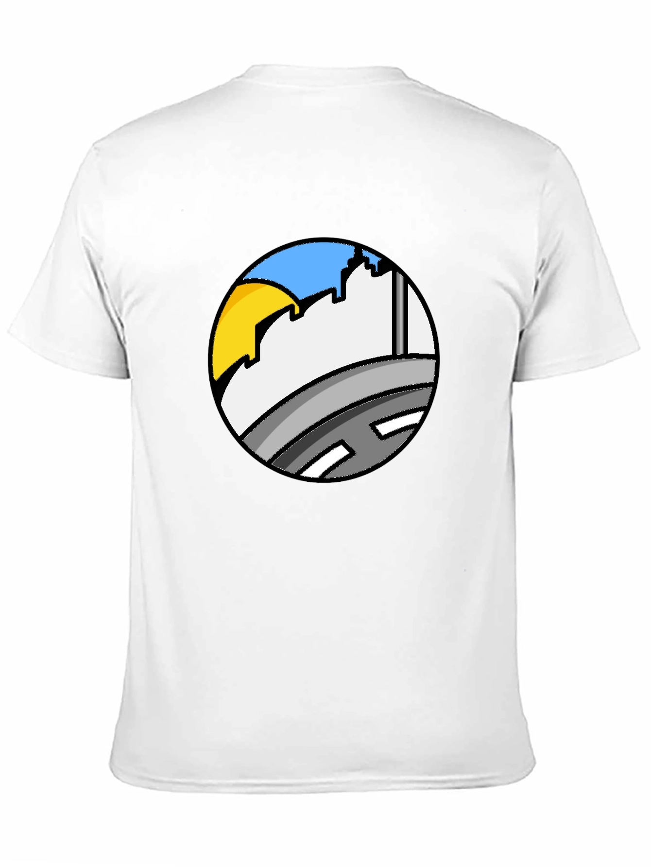 Cityscape Circle Tee - Urban Style Black T-Shirt