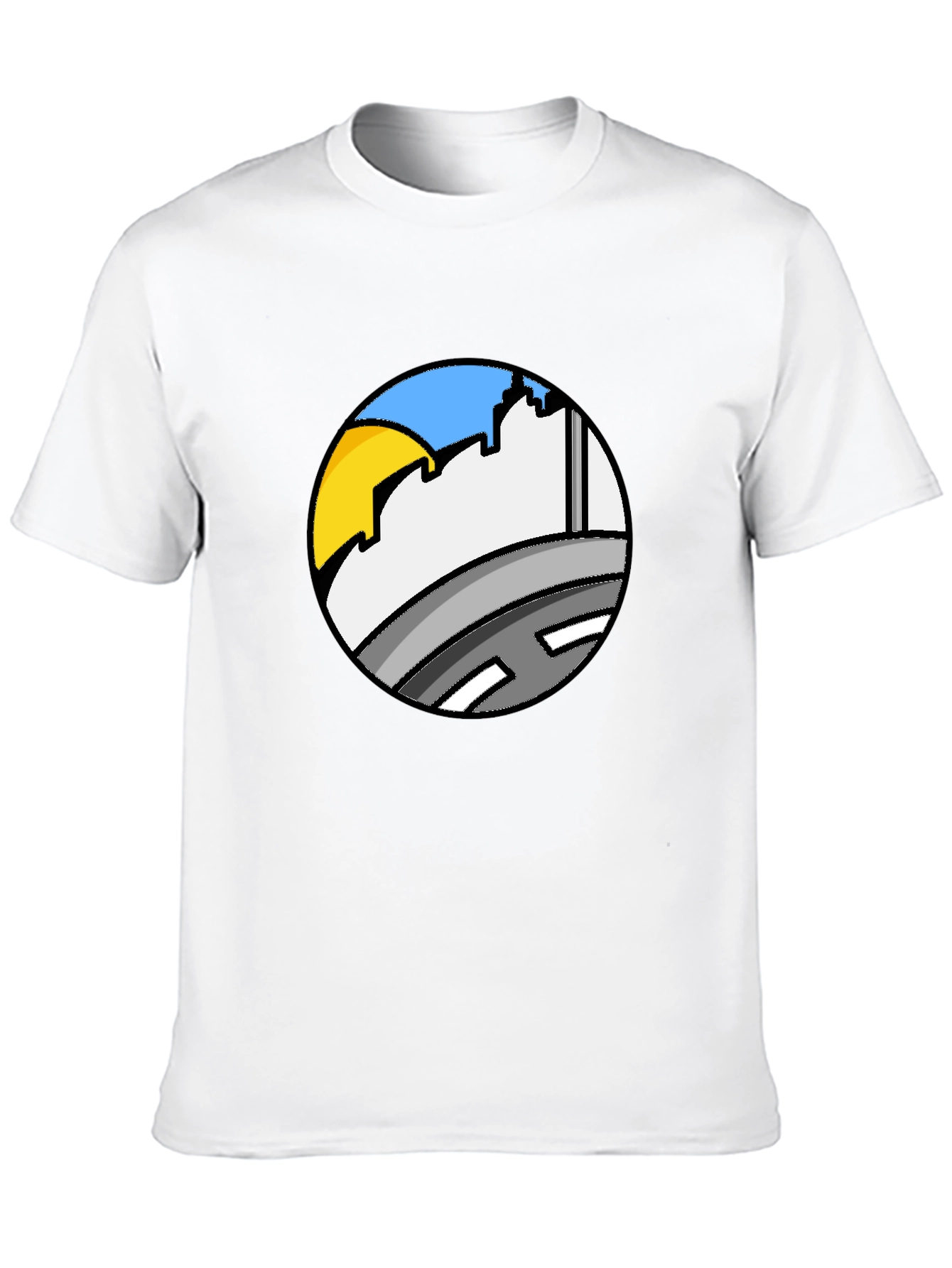 Cityscape Circle Tee - Urban Style Black T-Shirt