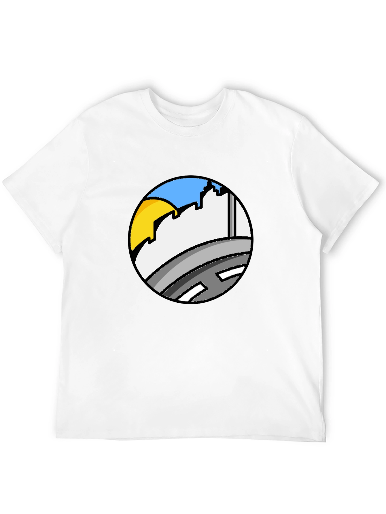 Cityscape Circle Tee - Urban Style Black T-Shirt