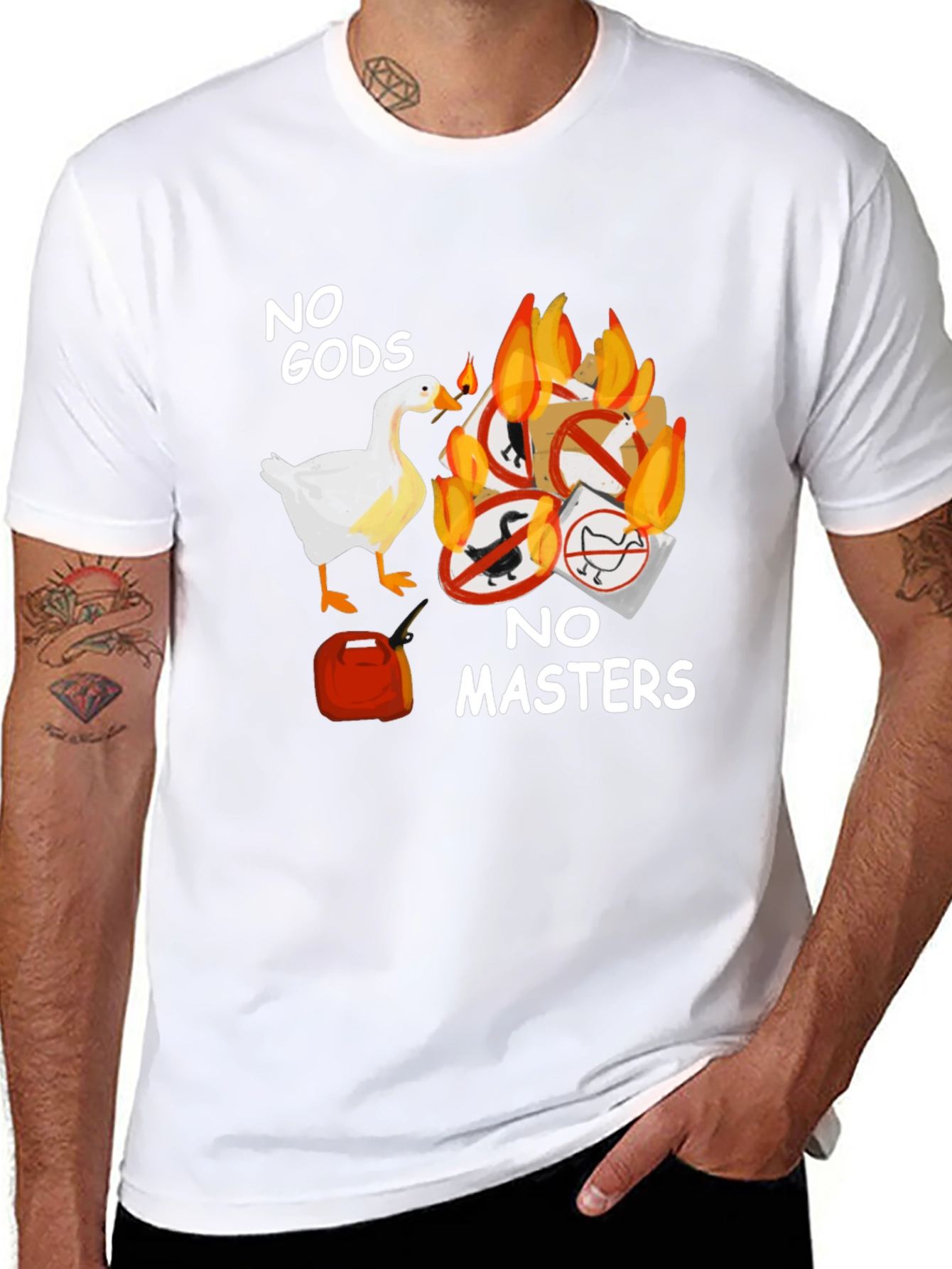 No Gods No Masters Goose T-Shirt