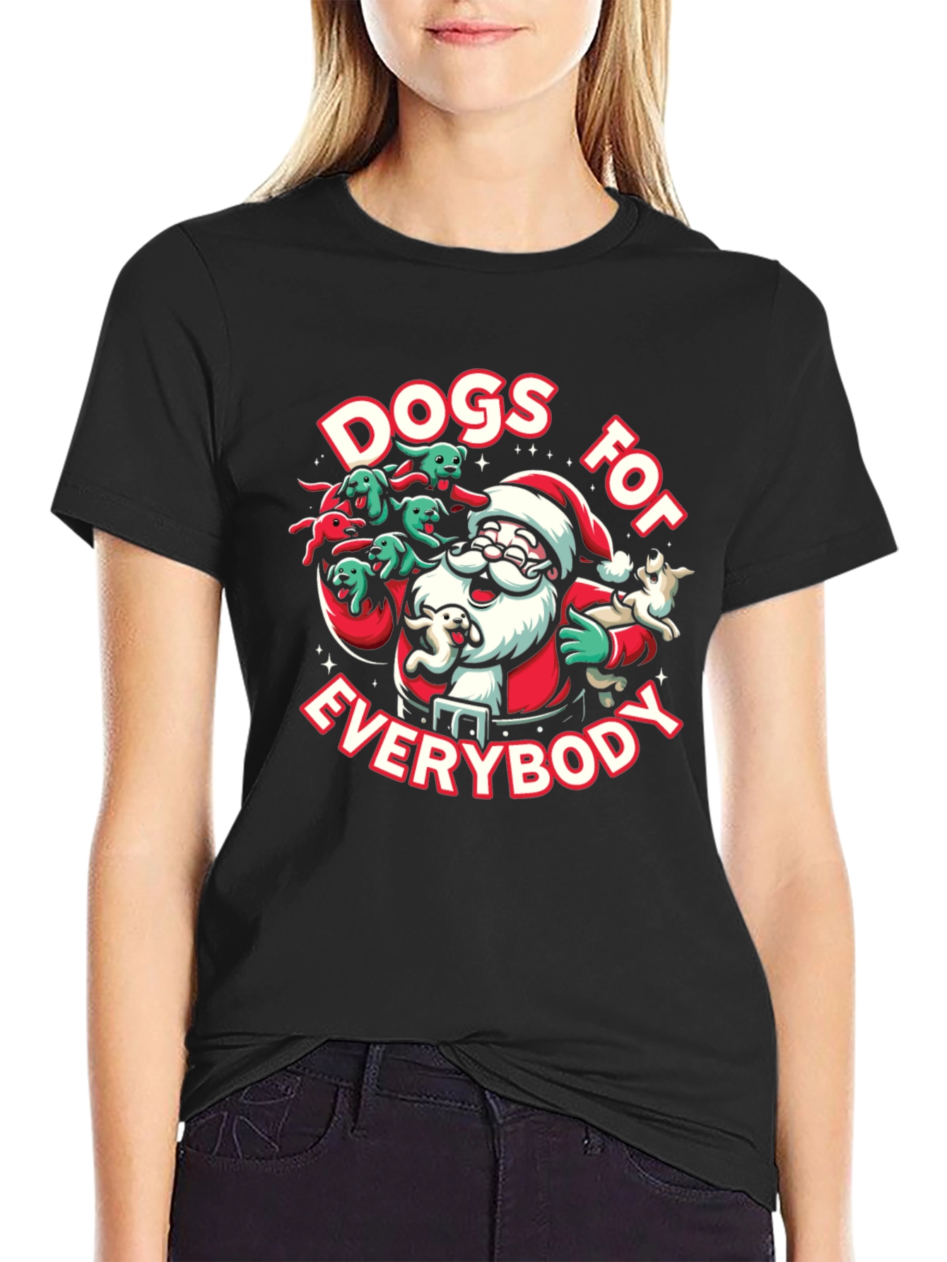 Dogs for Everybody Santa Graphic T-Shirt