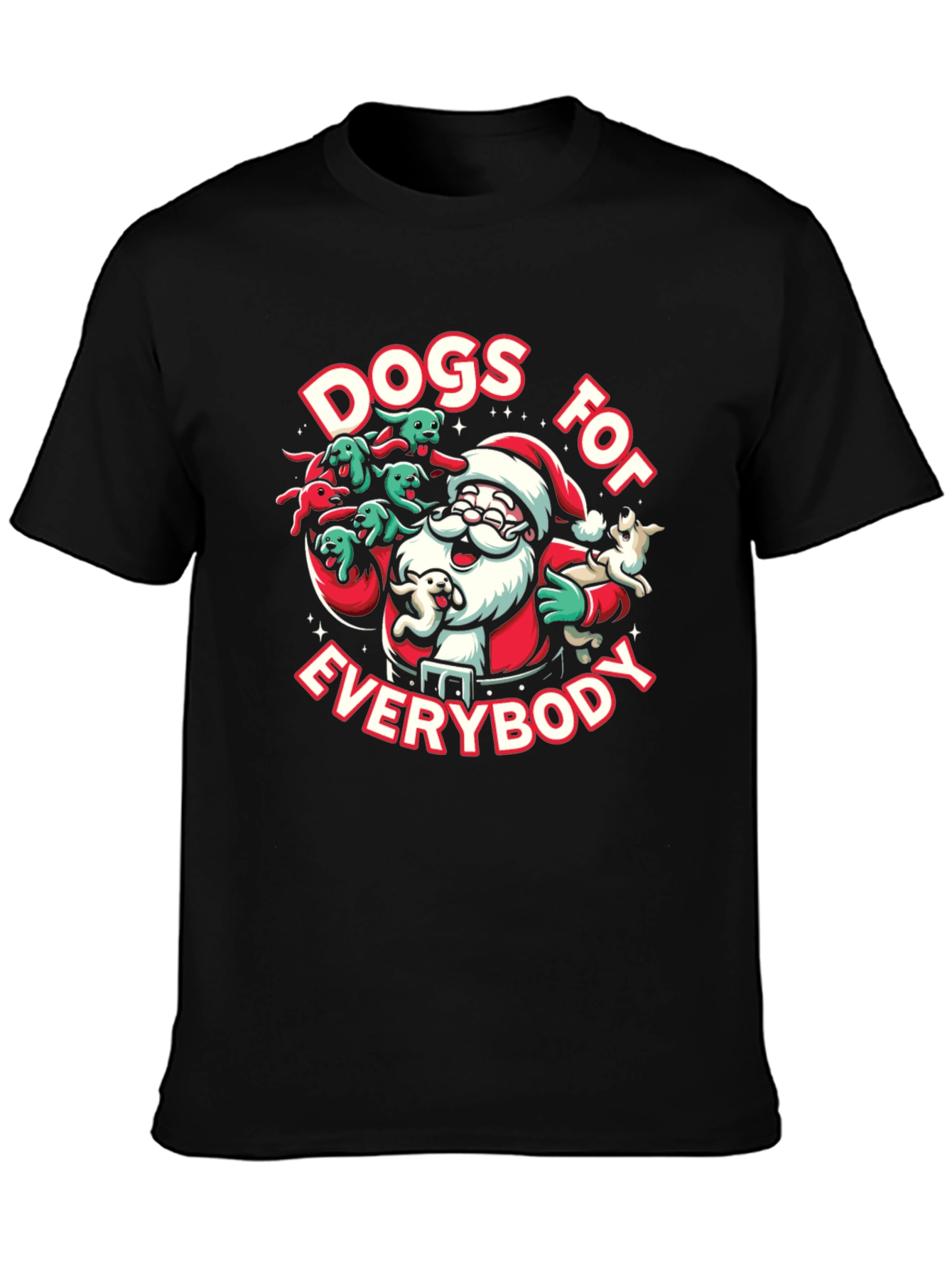 Dogs for Everybody Santa Graphic T-Shirt