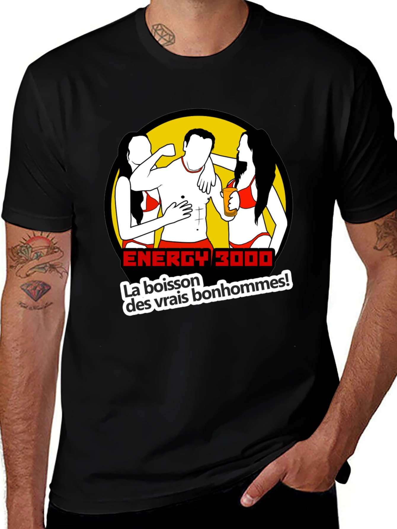 Energy 3000 Graphic T-Shirt - Mens Black Tee