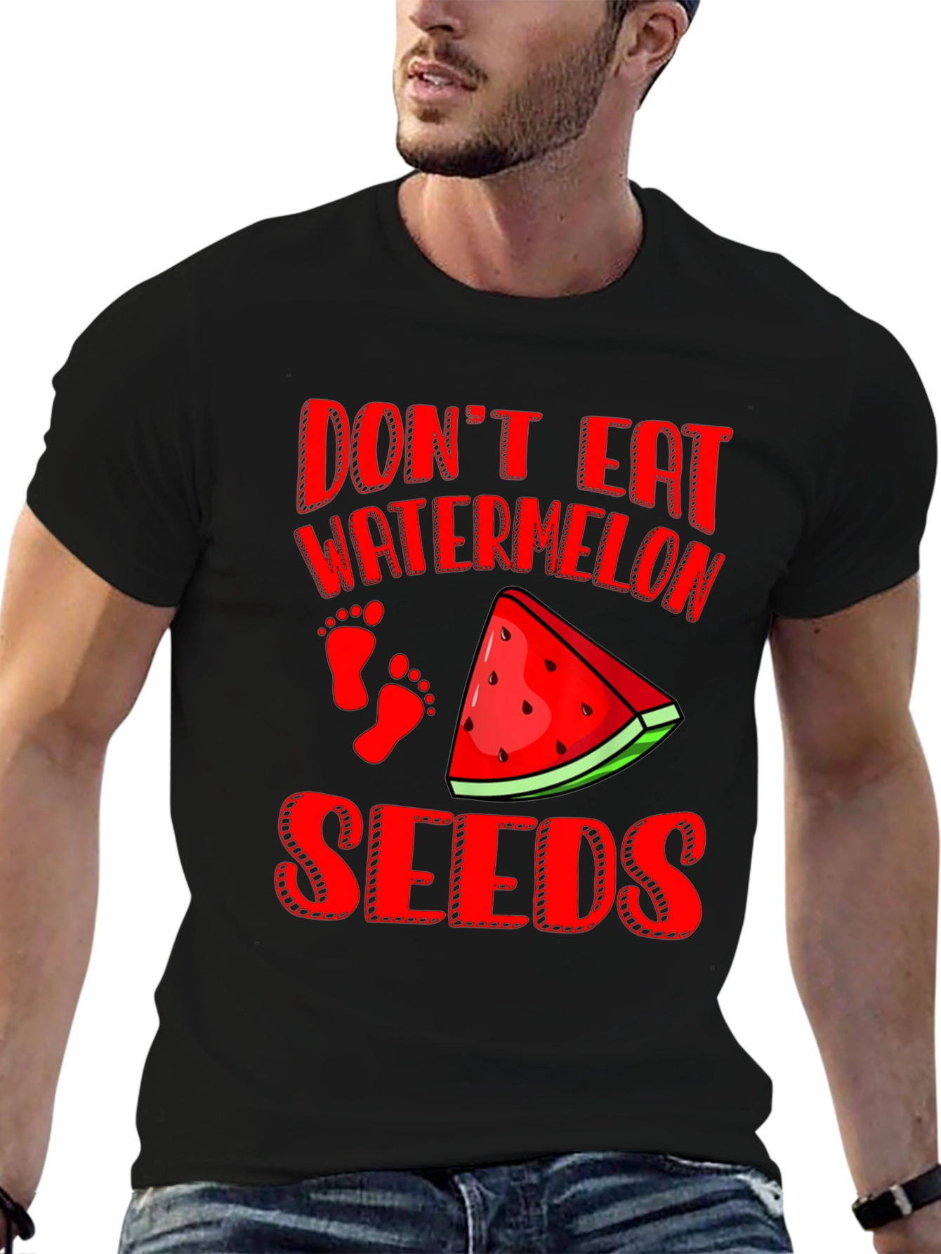 Dont Eat Watermelon Seeds Funny Pregnancy T-Shirt