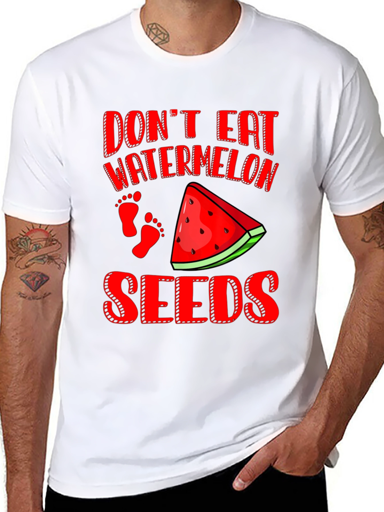 Dont Eat Watermelon Seeds Funny Pregnancy T-Shirt