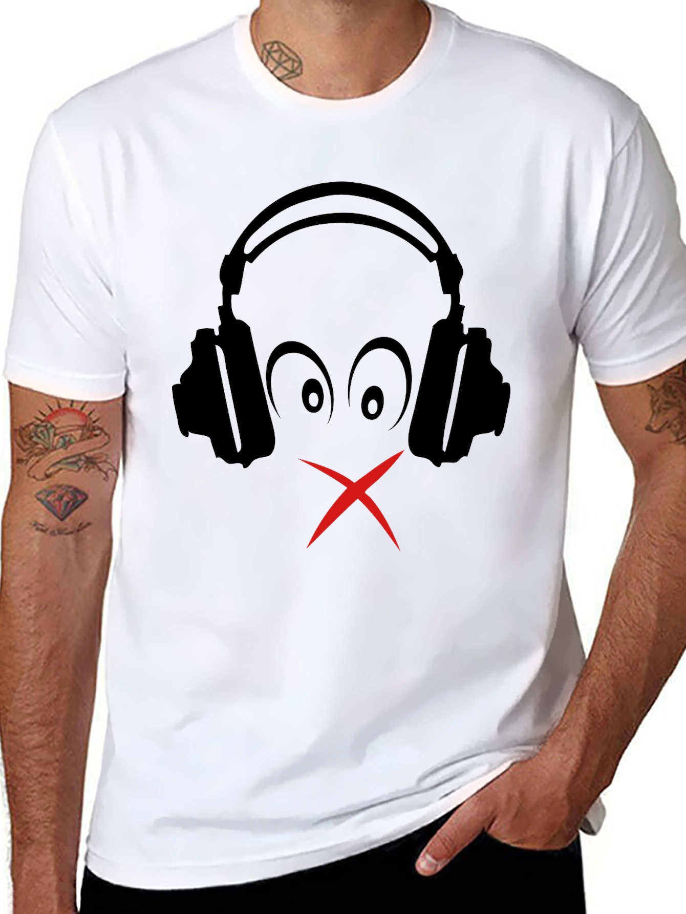 Silent Beats Tee: Headphones Graphic T-Shirt