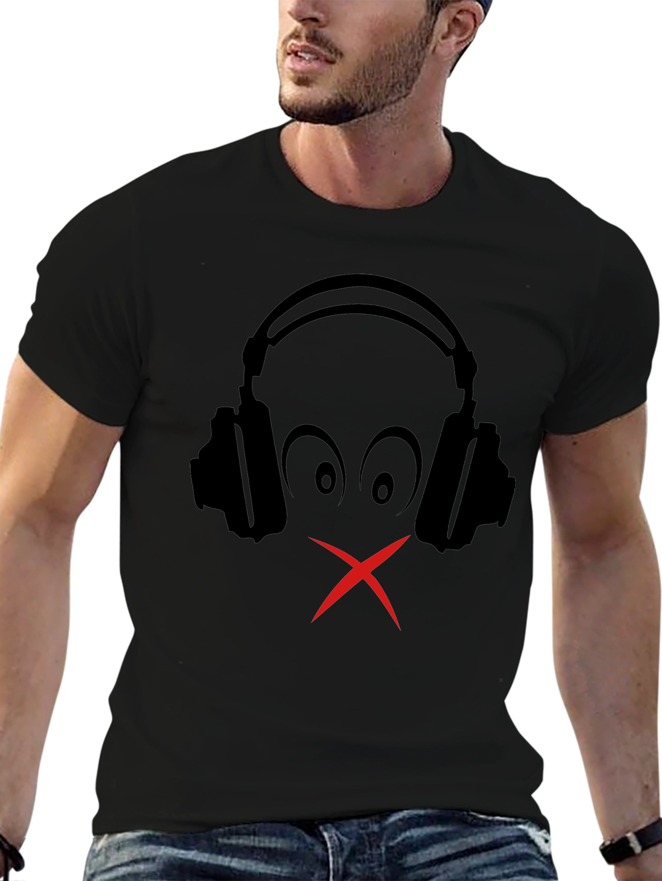 Silent Beats Tee: Headphones Graphic T-Shirt