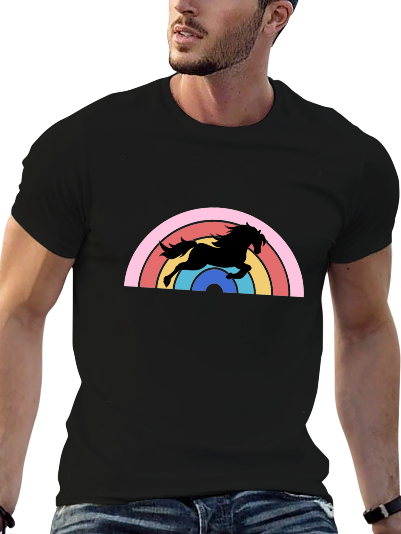 Retro Rainbow Horse Graphic Tee