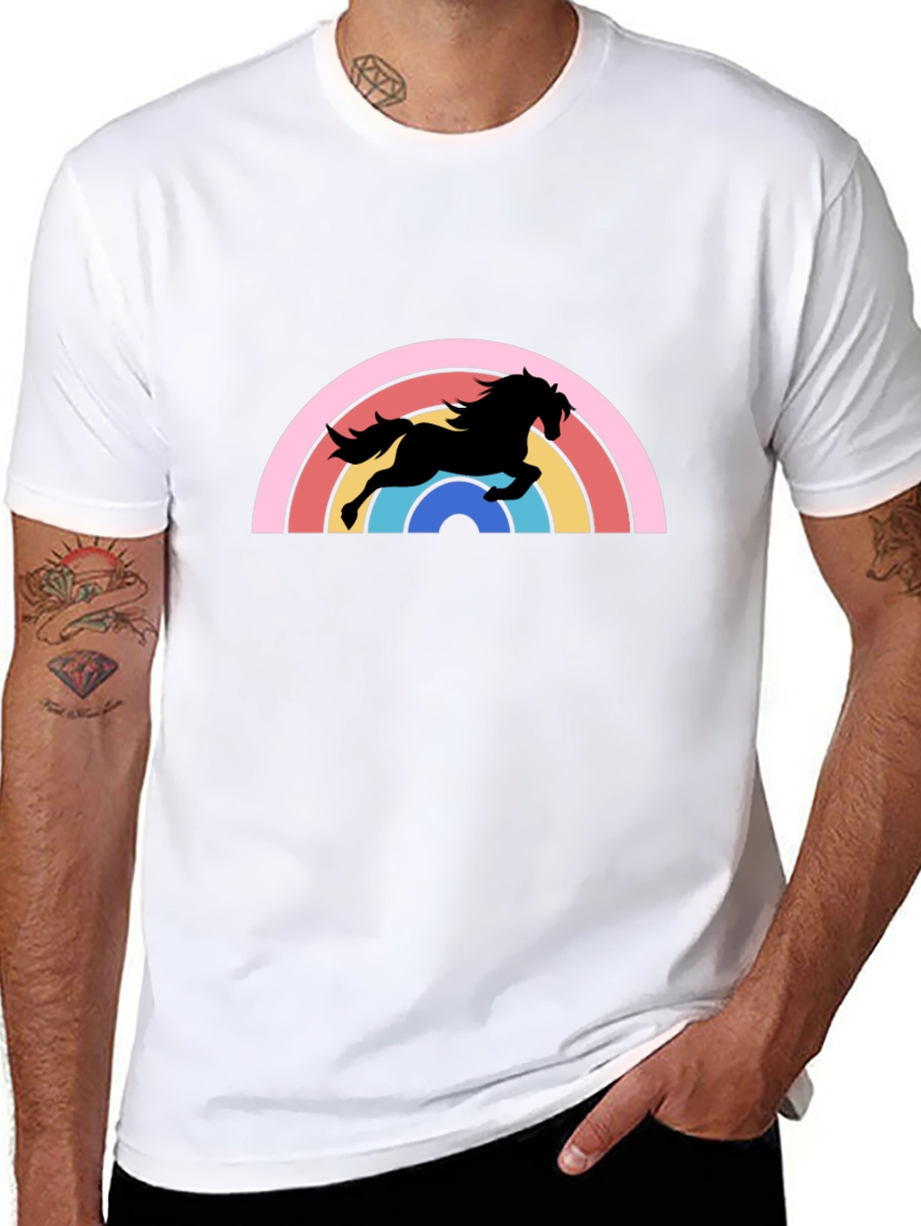 Retro Rainbow Horse Graphic Tee