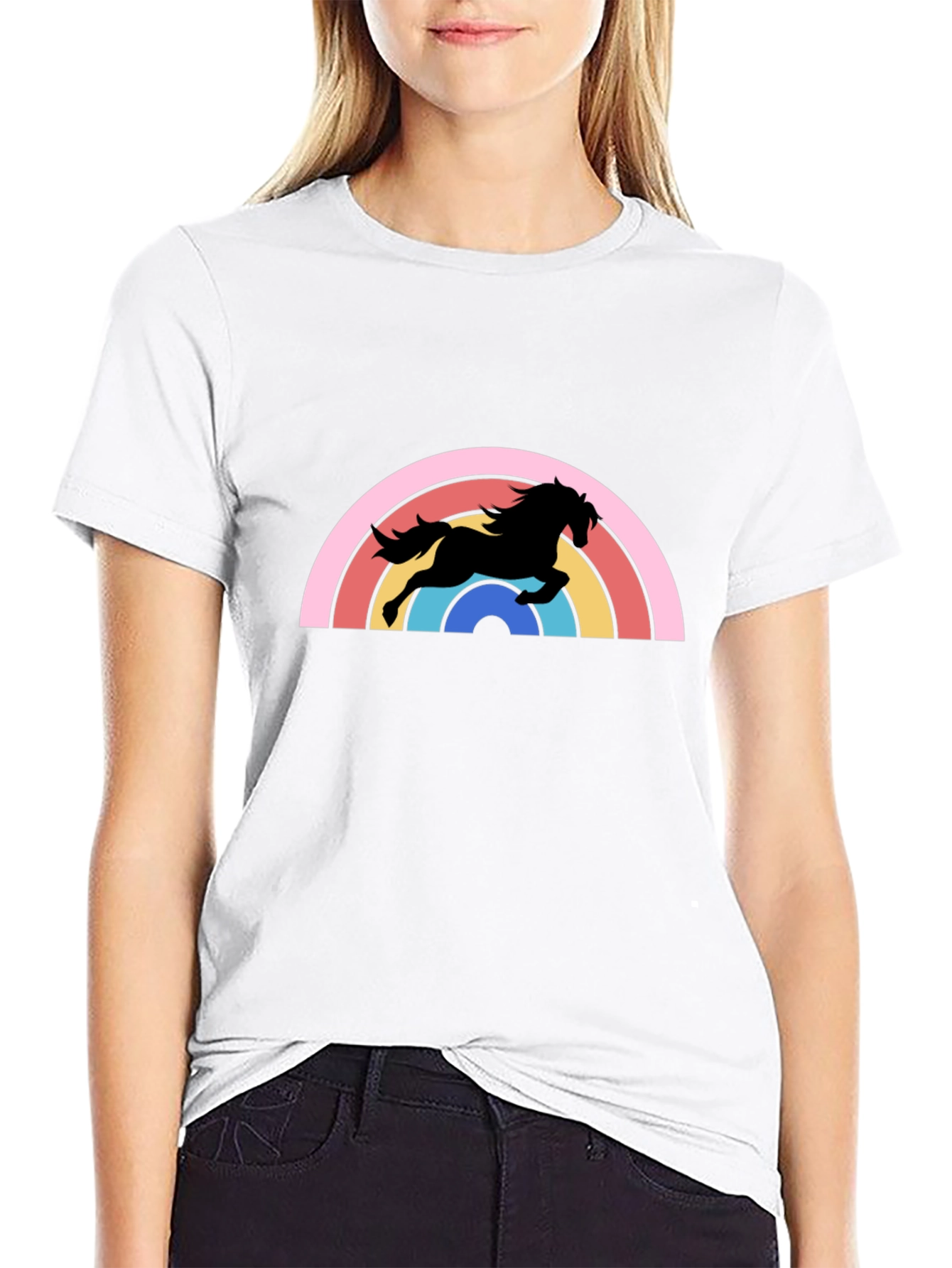 Retro Rainbow Horse Graphic Tee