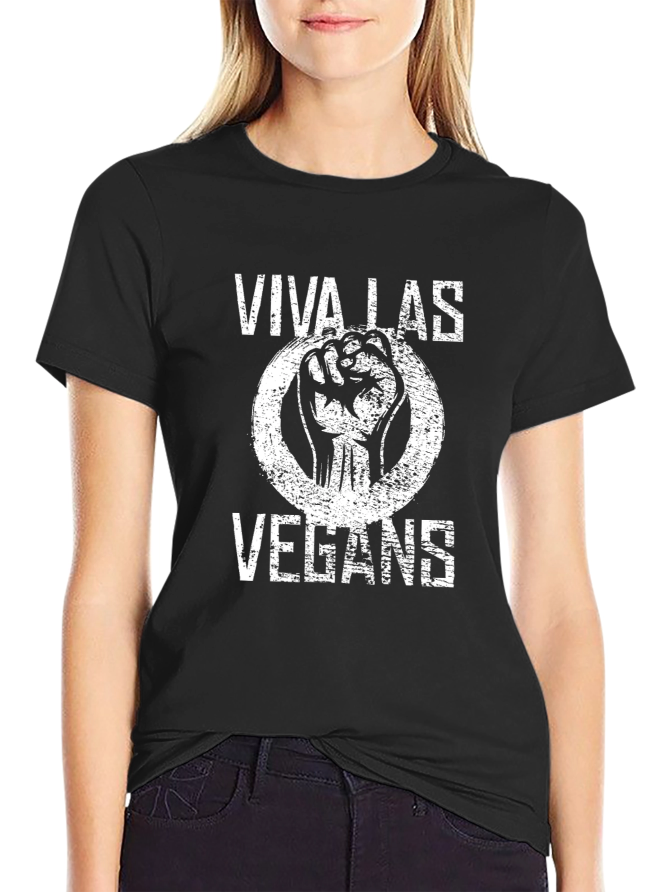 Viva Las Vegans Black T-Shirt - Vegan Activist Tee
