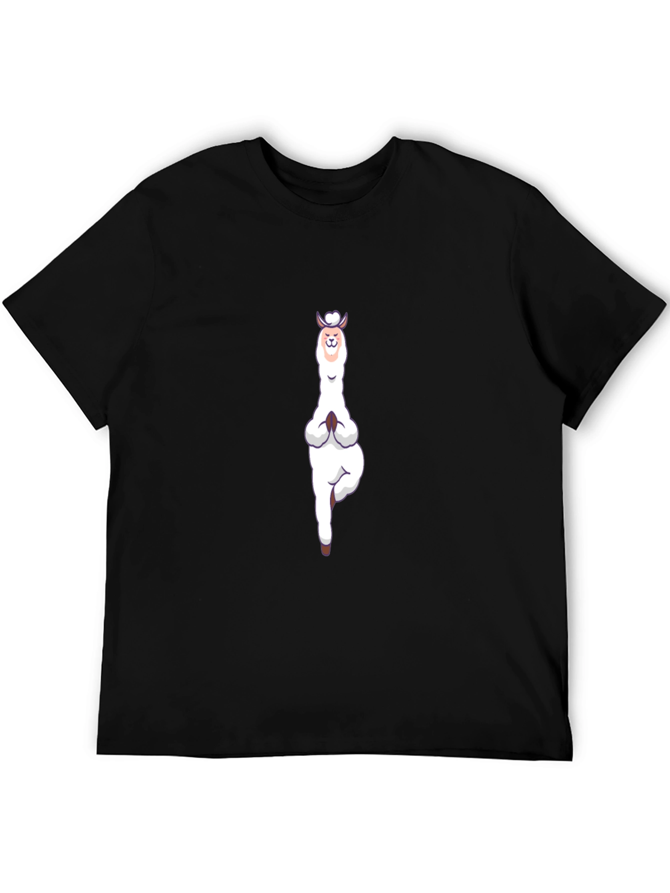 Yoga Llama Graphic Tee - Black Cotton T-Shirt