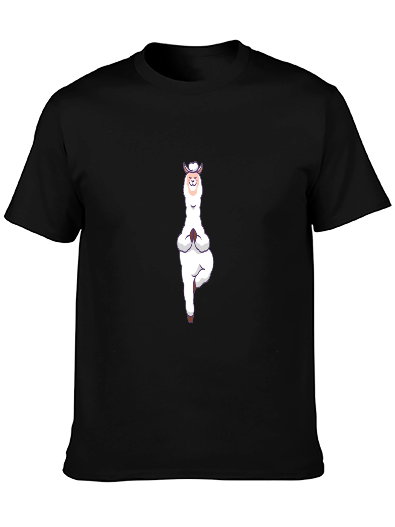 Yoga Llama Graphic Tee - Black Cotton T-Shirt