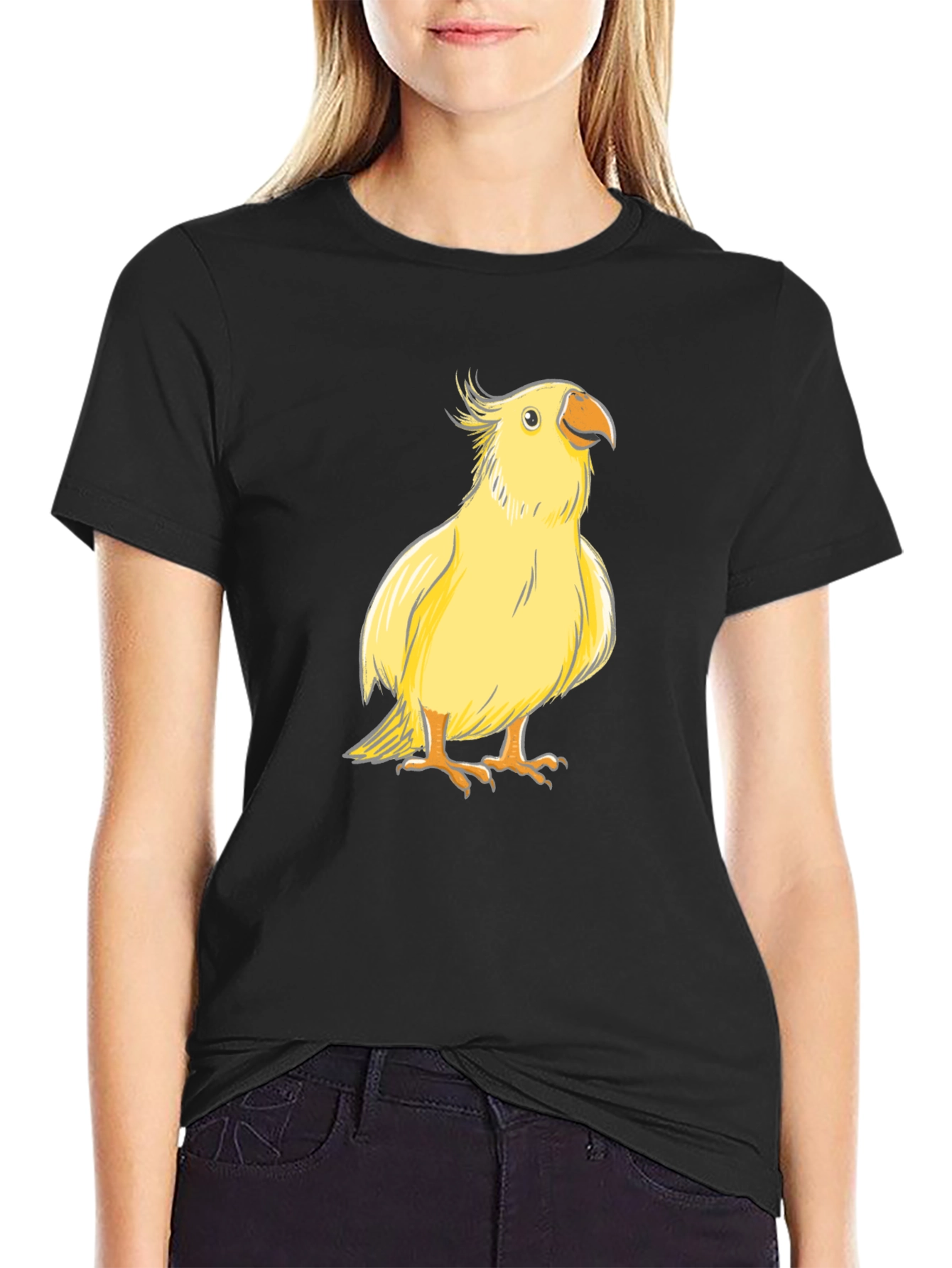 Yellow Bird Graphic Tee - Cute Parrot T-Shirt
