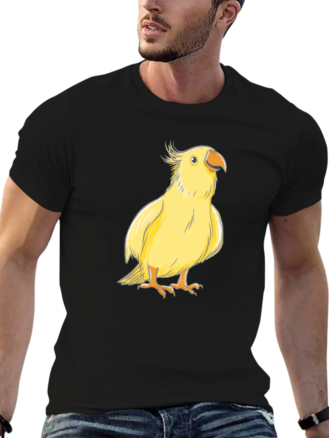 Yellow Bird Graphic Tee - Cute Parrot T-Shirt