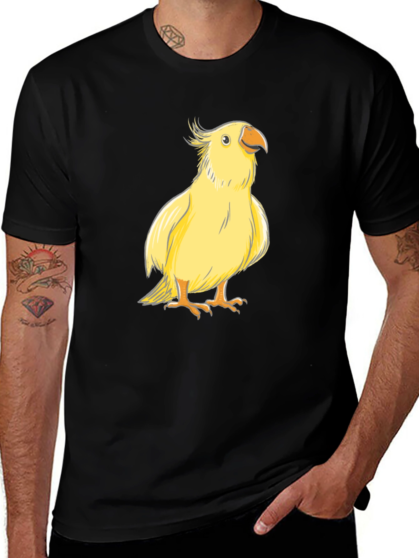 Yellow Bird Graphic Tee - Cute Parrot T-Shirt