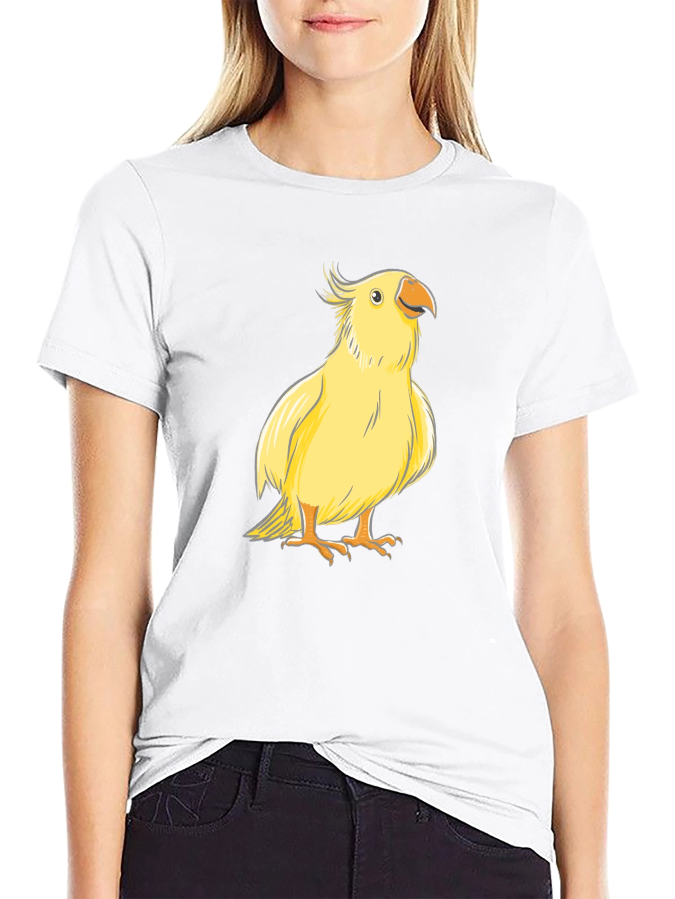 Yellow Bird Graphic Tee - Cute Parrot T-Shirt