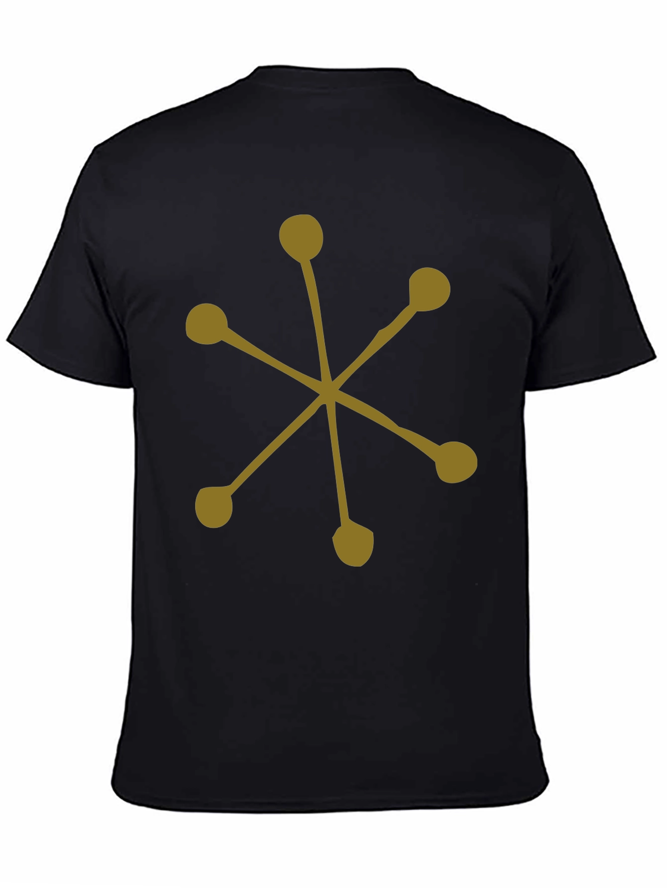 Abstract Starburst Graphic Tee - Black Cotton Casual