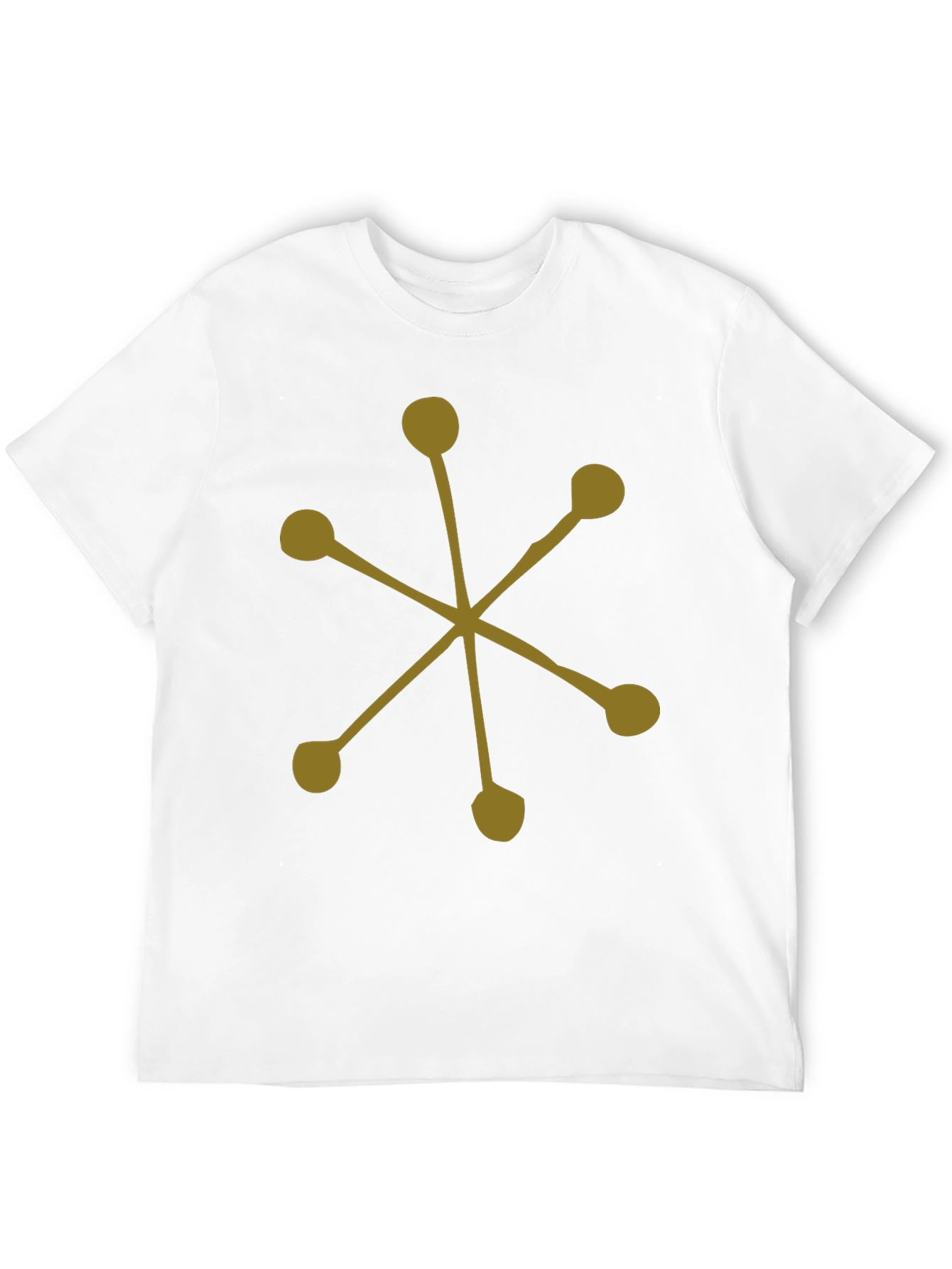Abstract Starburst Graphic Tee - Black Cotton Casual