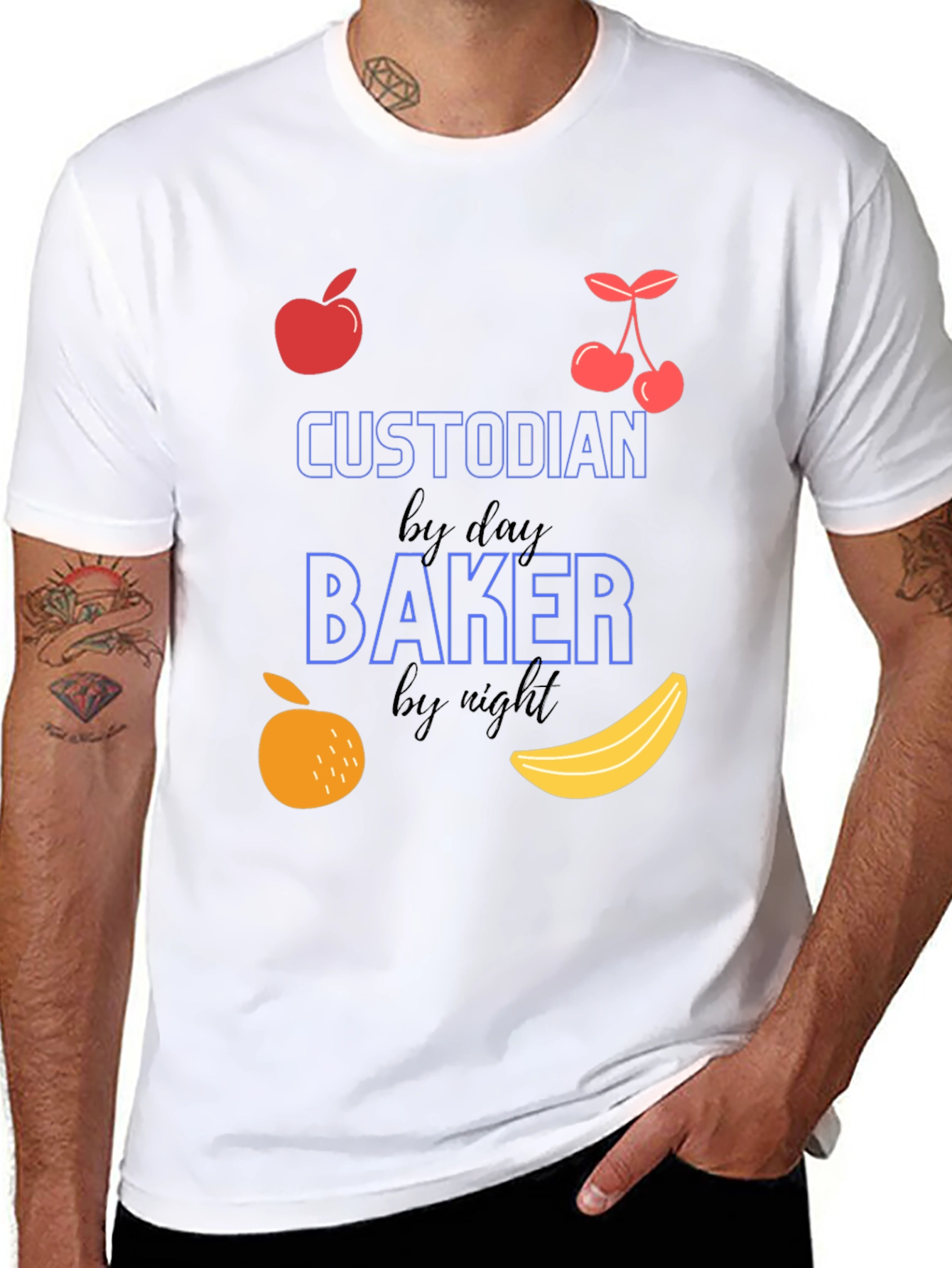Custodian by Day Baker by Night Graphic T-Shirt