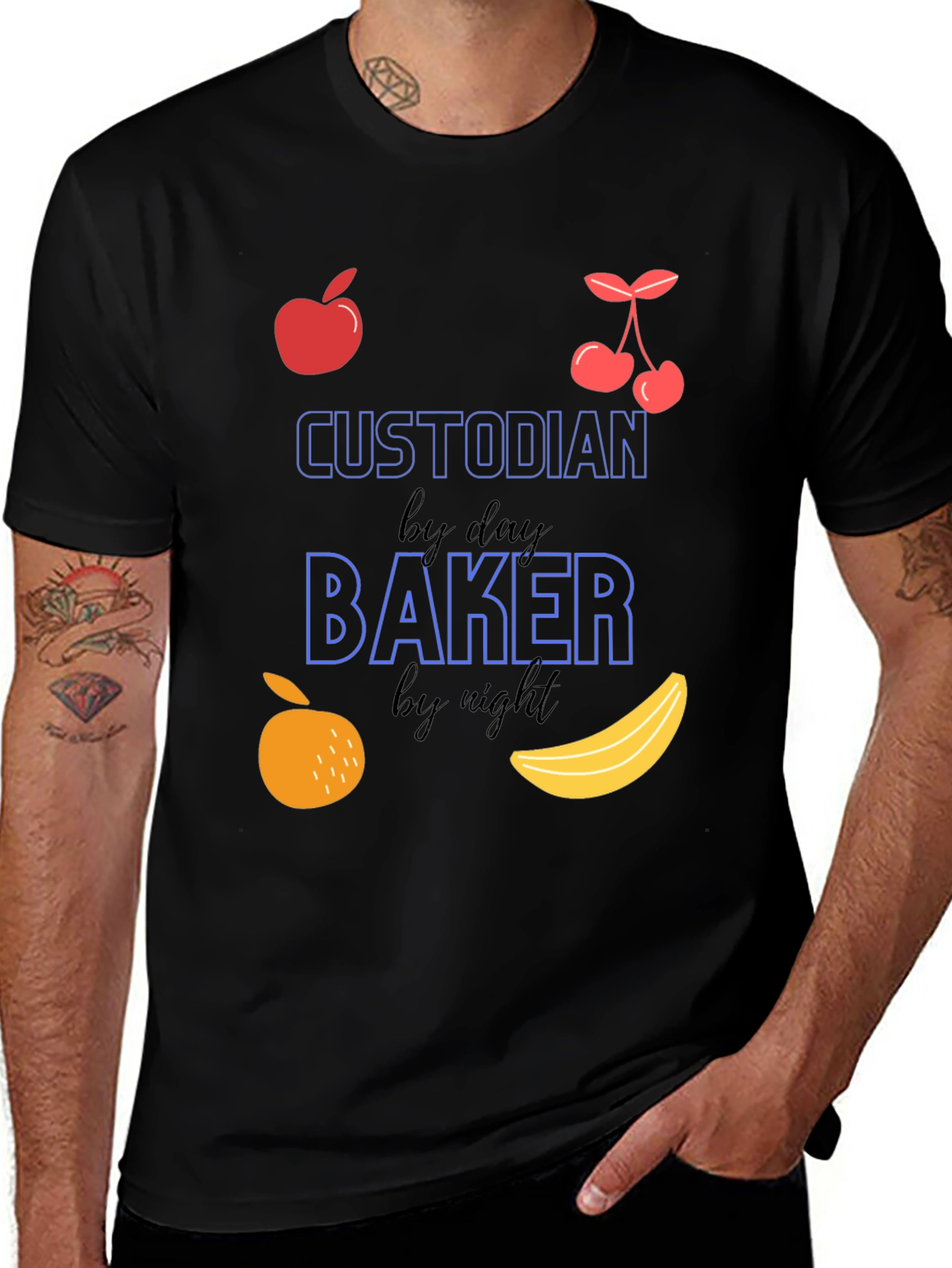 Custodian by Day Baker by Night Graphic T-Shirt