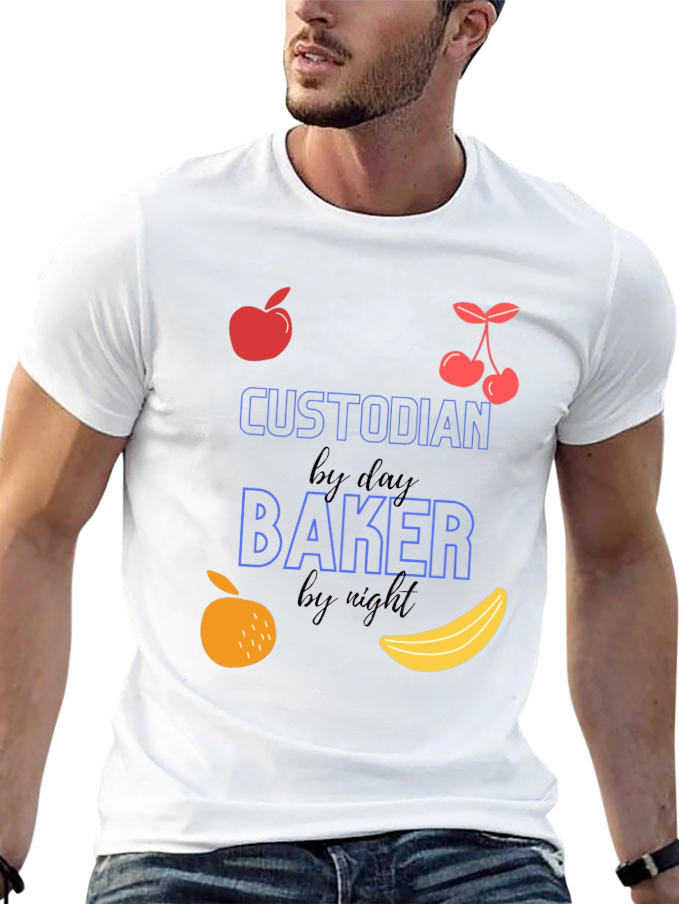 Custodian by Day Baker by Night Graphic T-Shirt