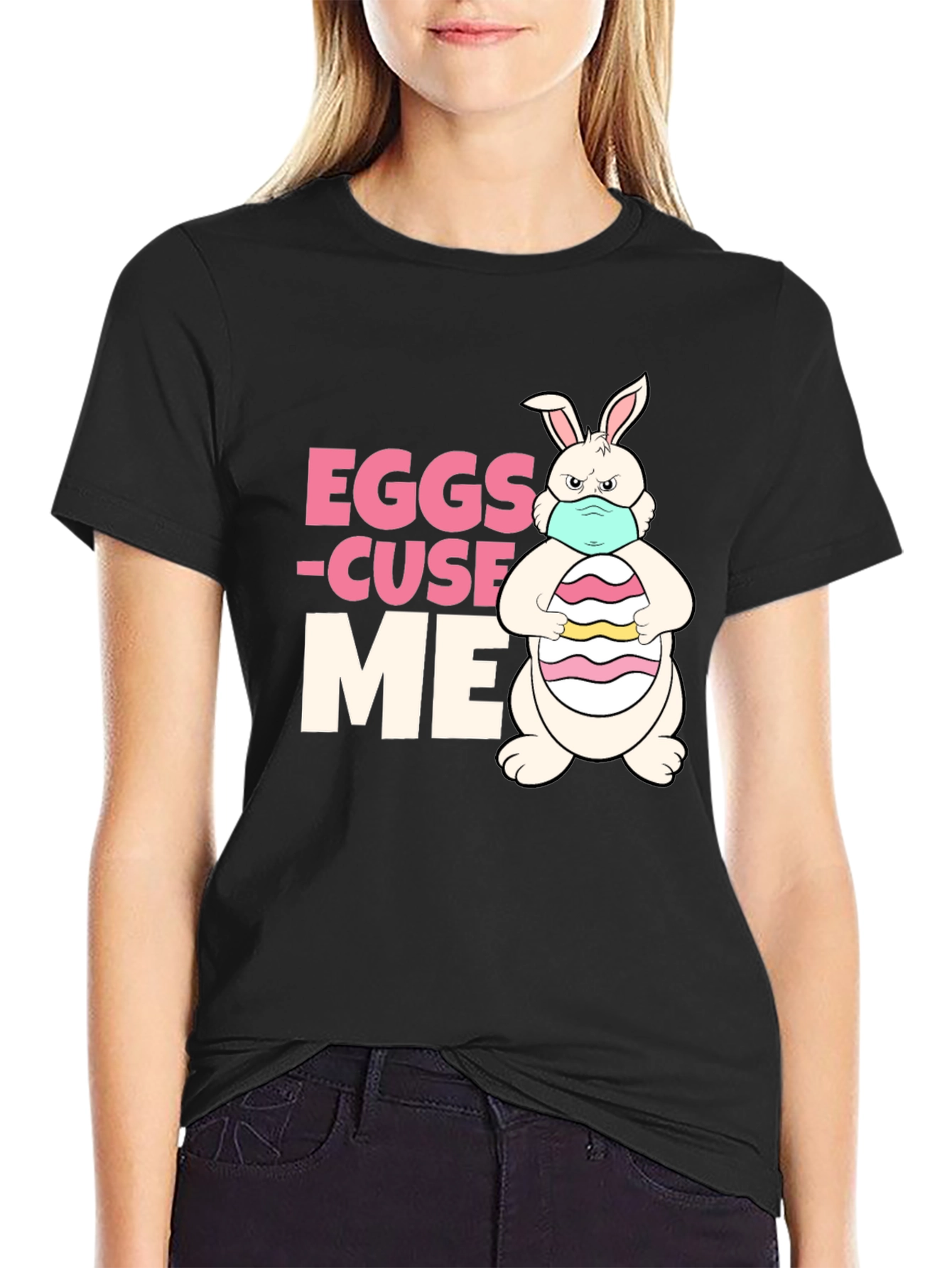 Eggs-cuse Me Funny Easter Bunny T-Shirt