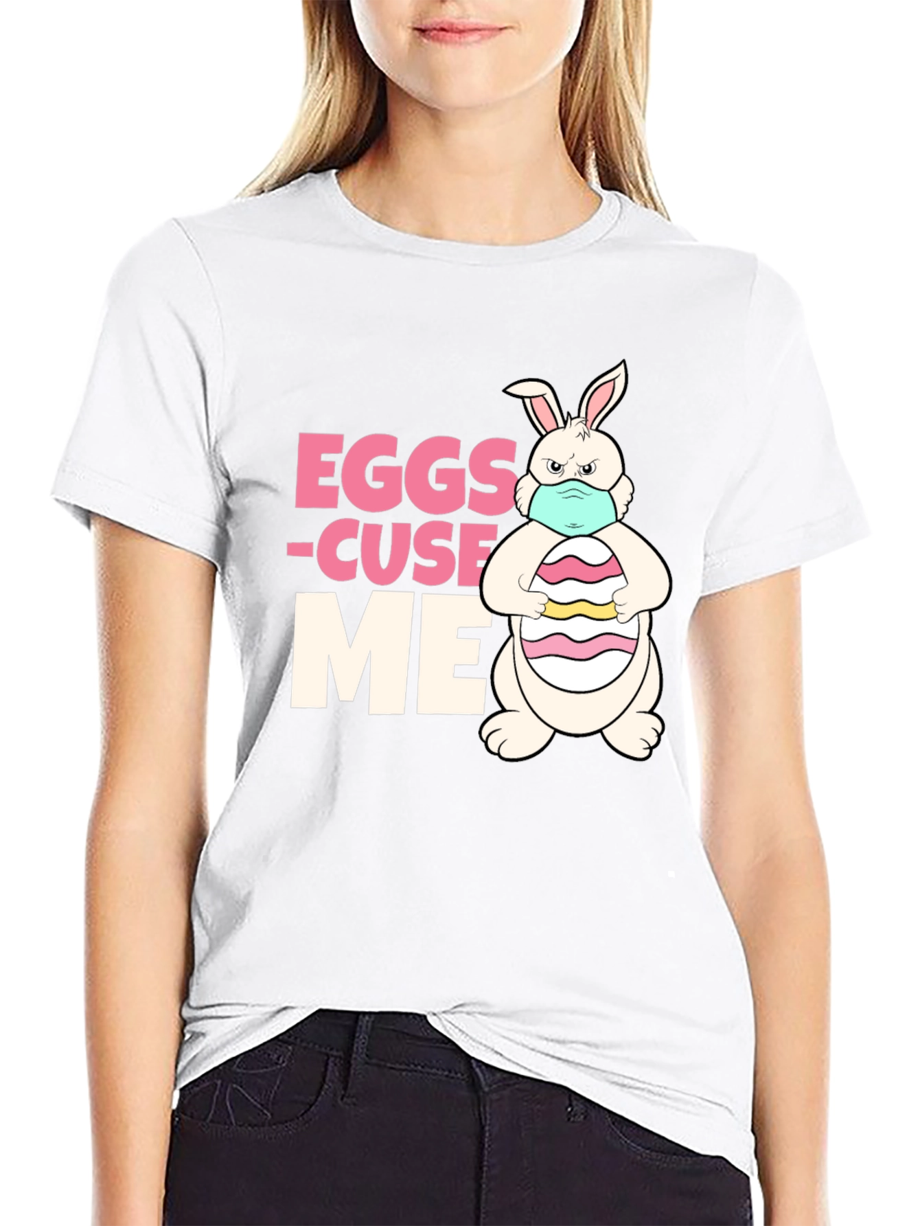 Eggs-cuse Me Funny Easter Bunny T-Shirt
