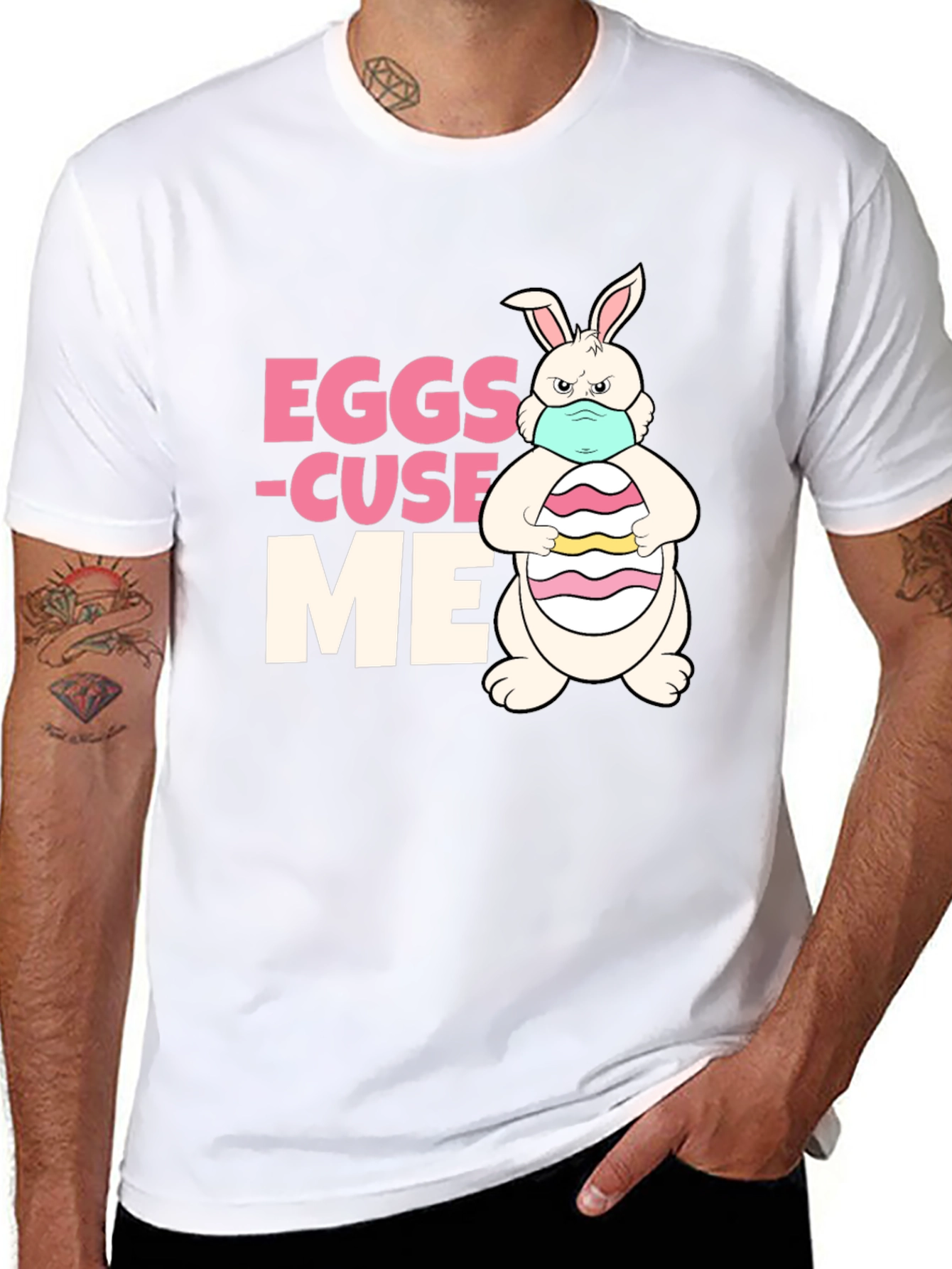 Eggs-cuse Me Funny Easter Bunny T-Shirt