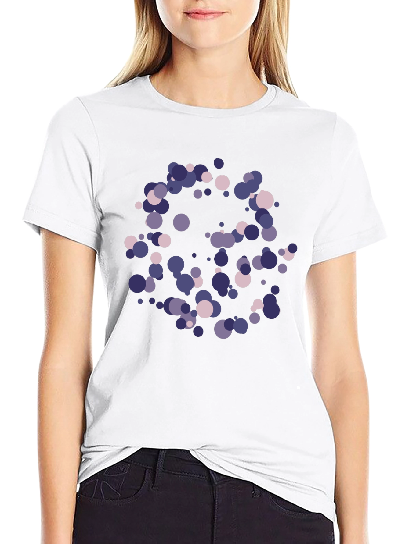 Abstract Polka Dot T-Shirt - Stylish Black Tee