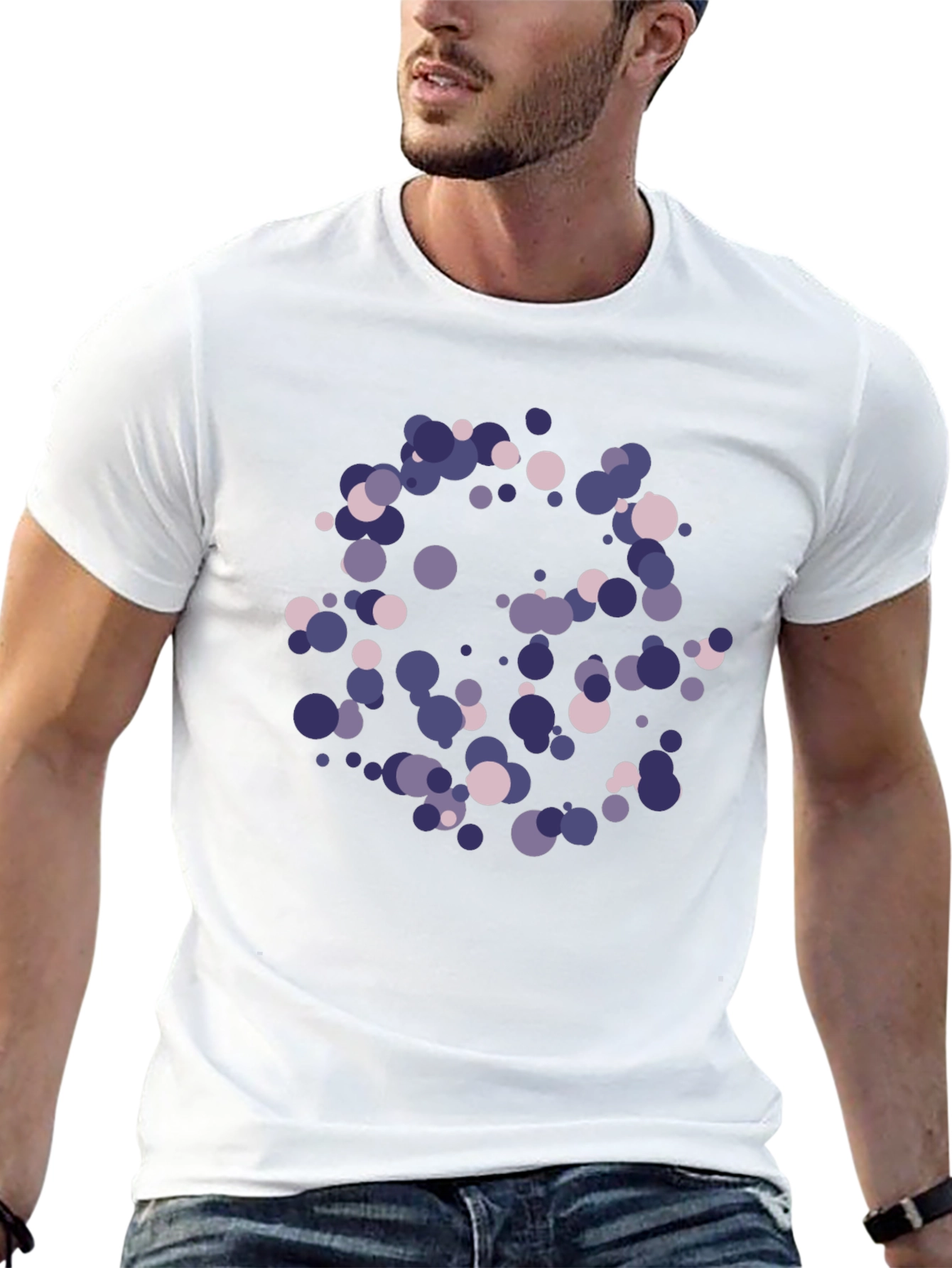Abstract Polka Dot T-Shirt - Stylish Black Tee