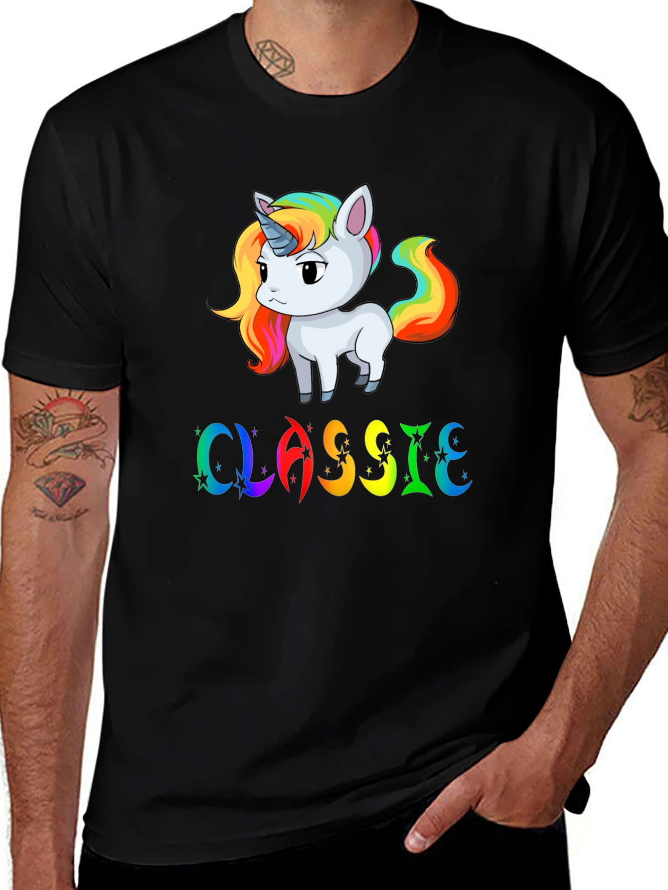 Rainbow Unicorn Classic Graphic T-Shirt