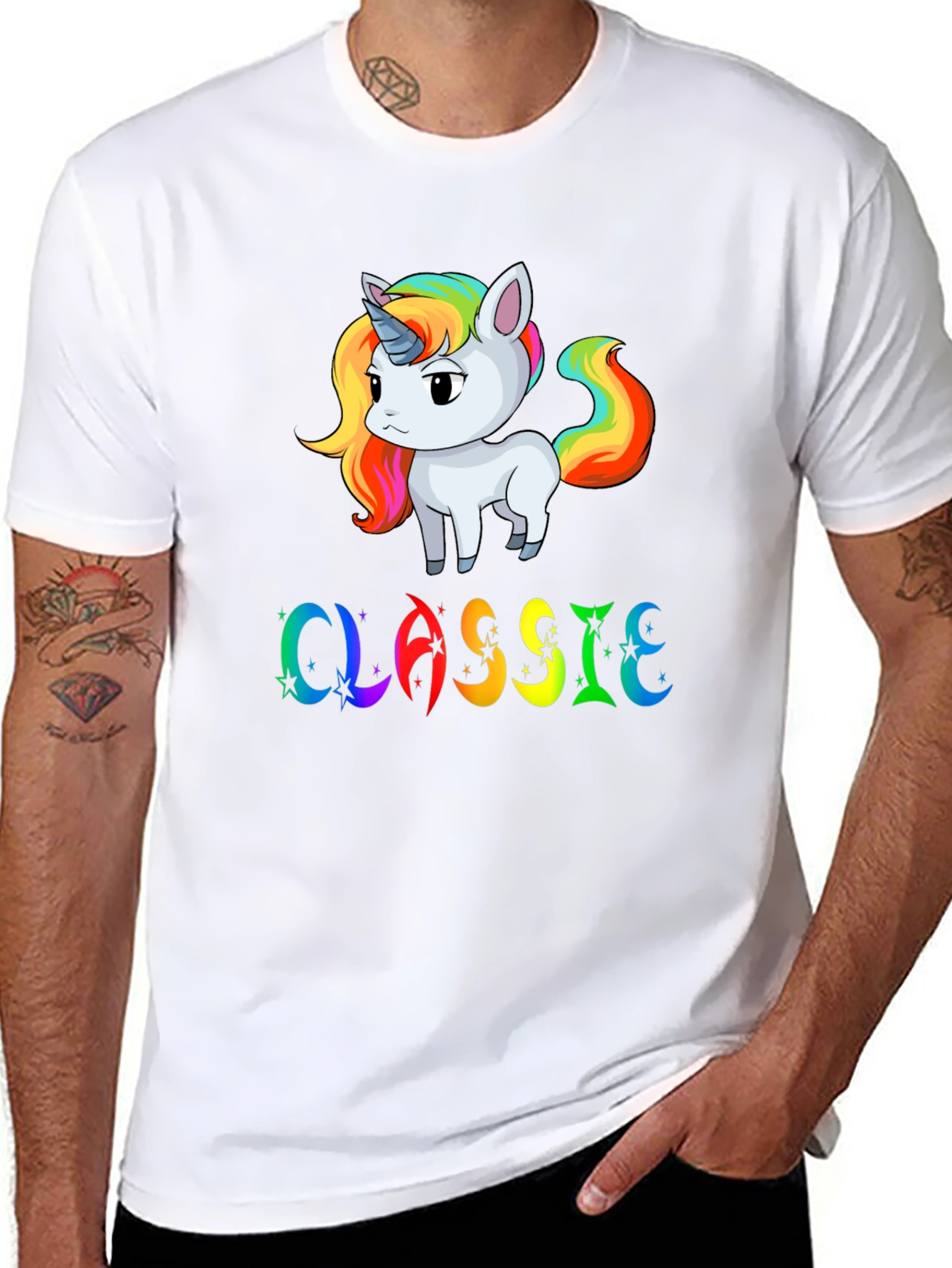 Rainbow Unicorn Classic Graphic T-Shirt