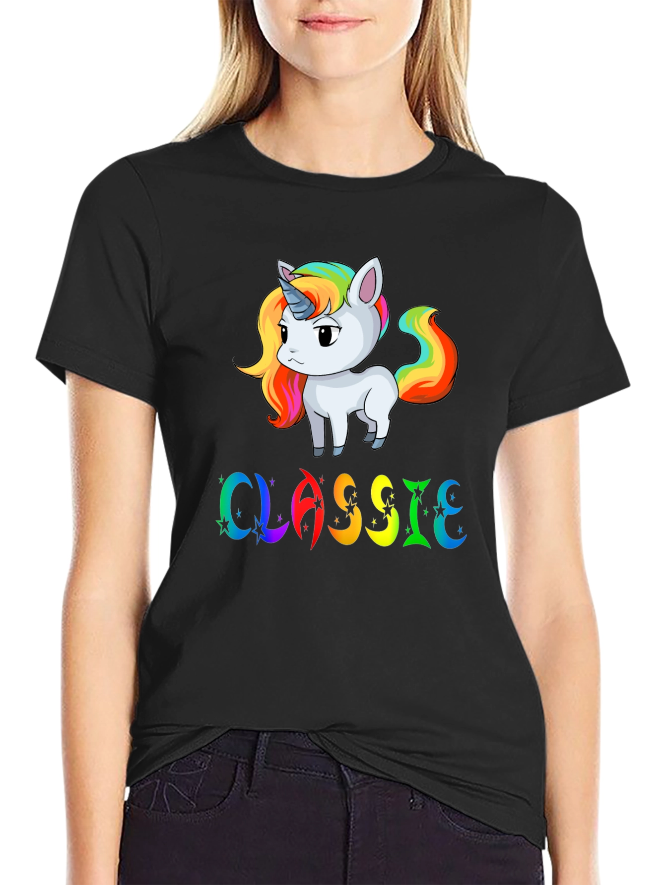 Rainbow Unicorn Classic Graphic T-Shirt